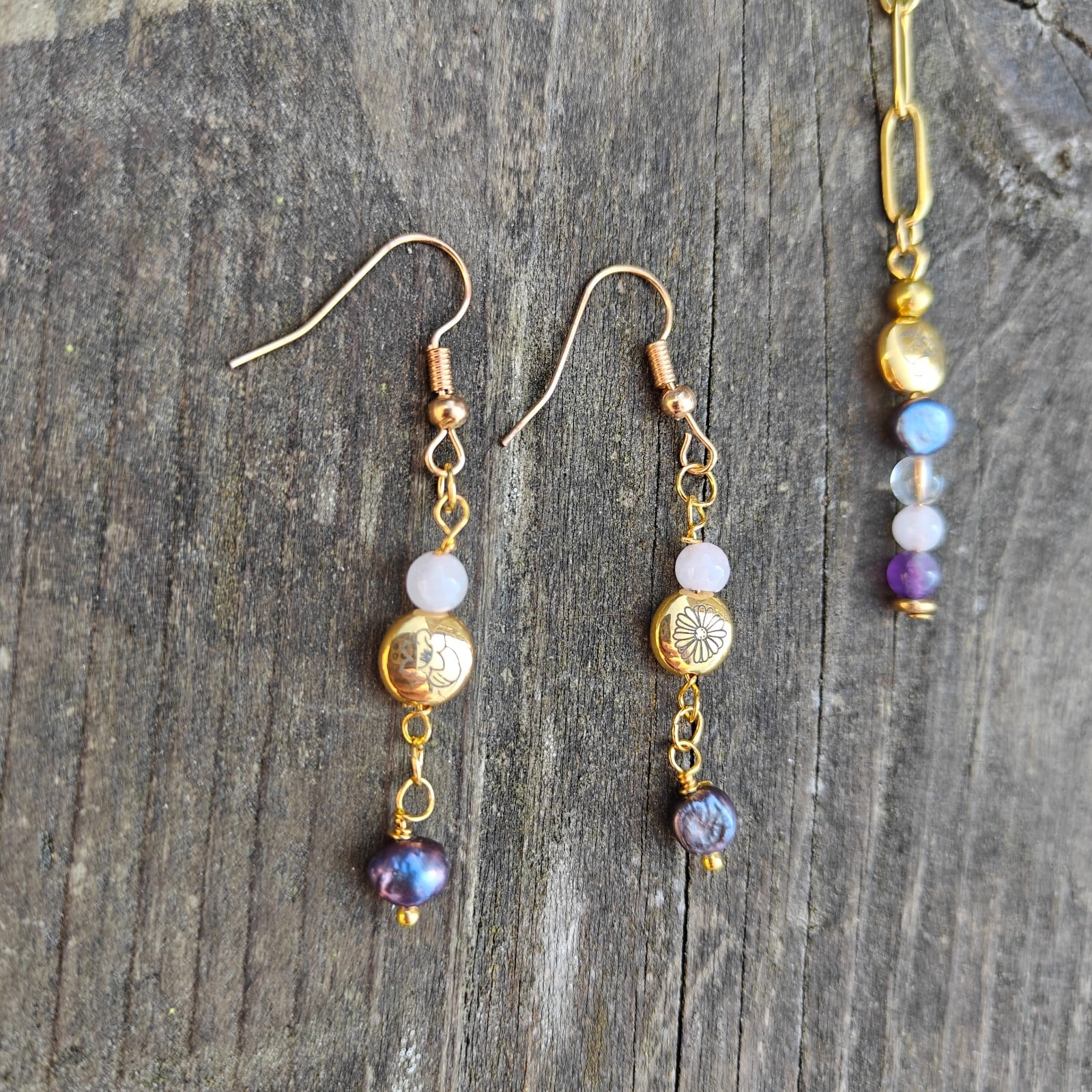 Floral ketting en oorbelen set