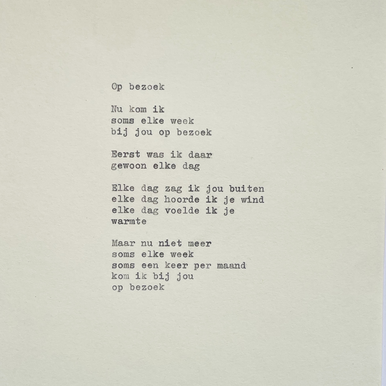 Gedicht - Op bezoek