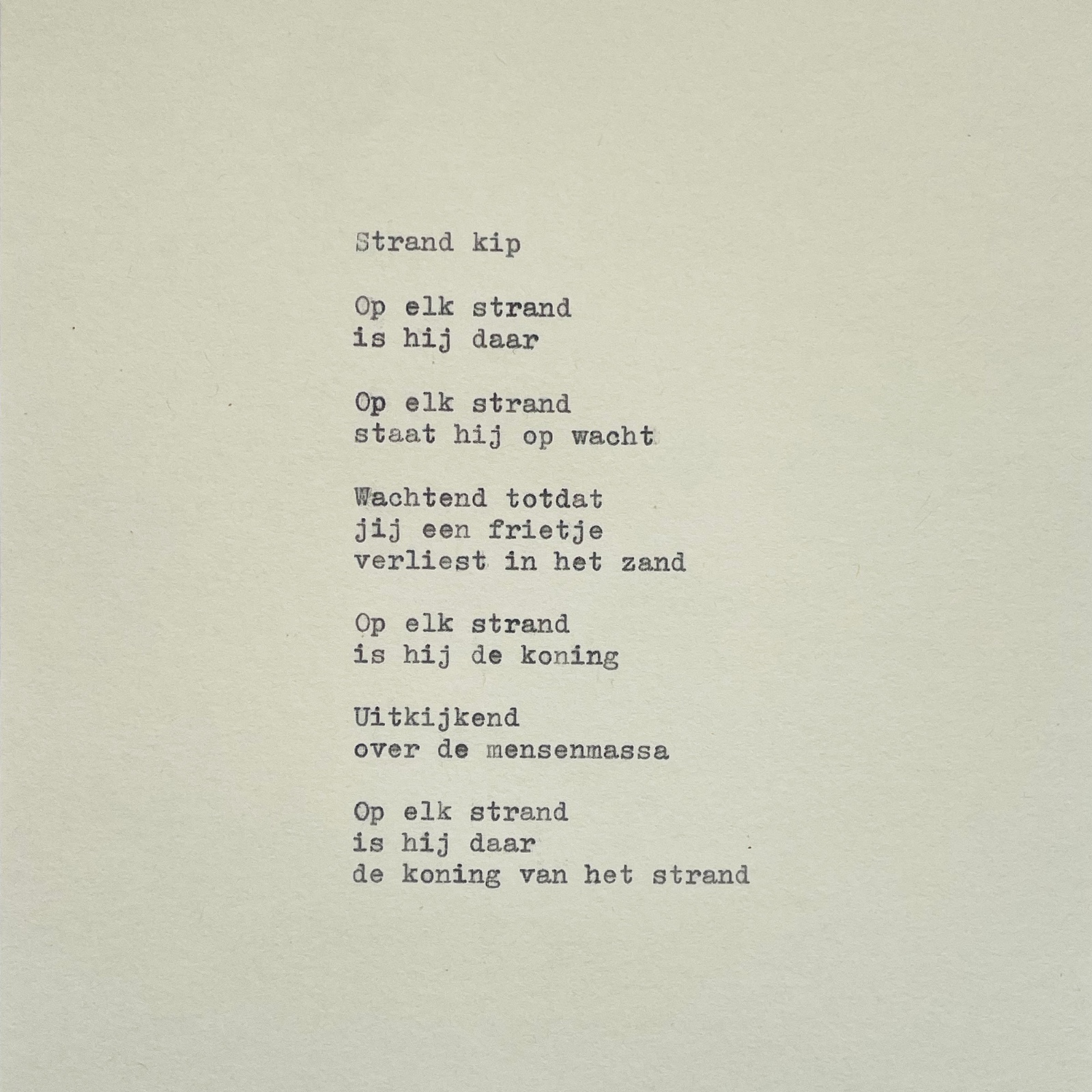 Gedicht - Strand kip