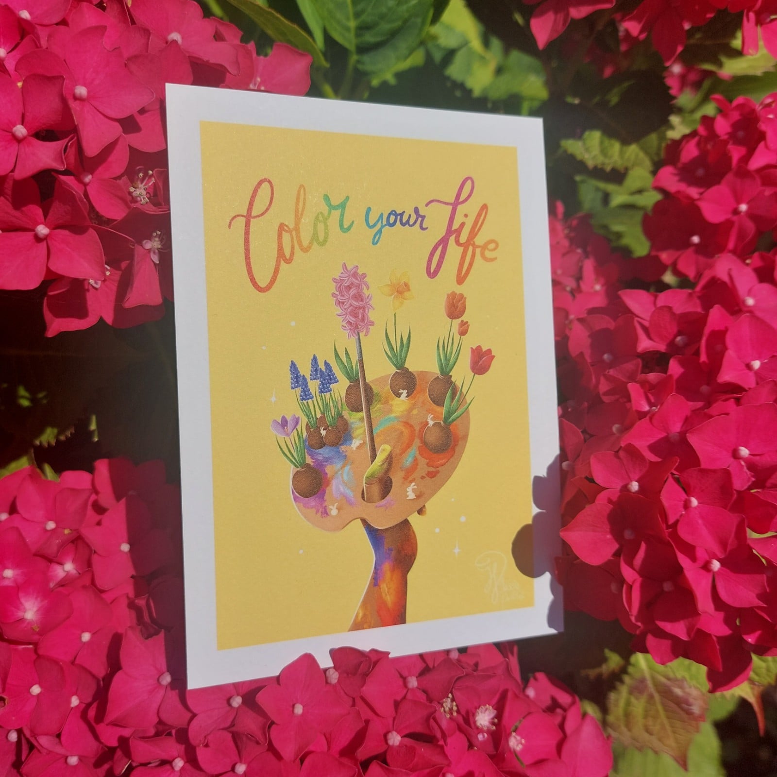 Kaart Color your life Bloemen verf pallet - 85357 Kaart Color your life Bloemen verf pallet