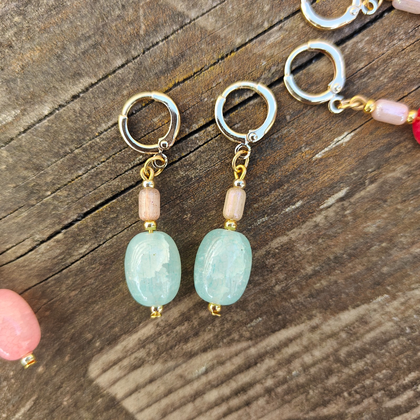 Kwarts oorbellen, 5 paar