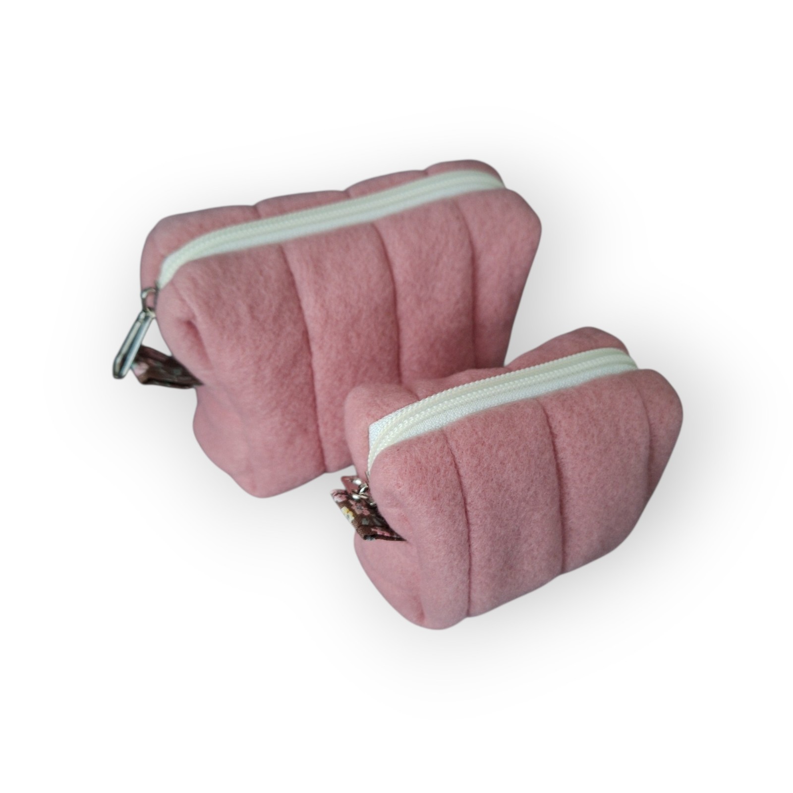 Setje make-up tassen/toilettassen Fleece maat S & XS