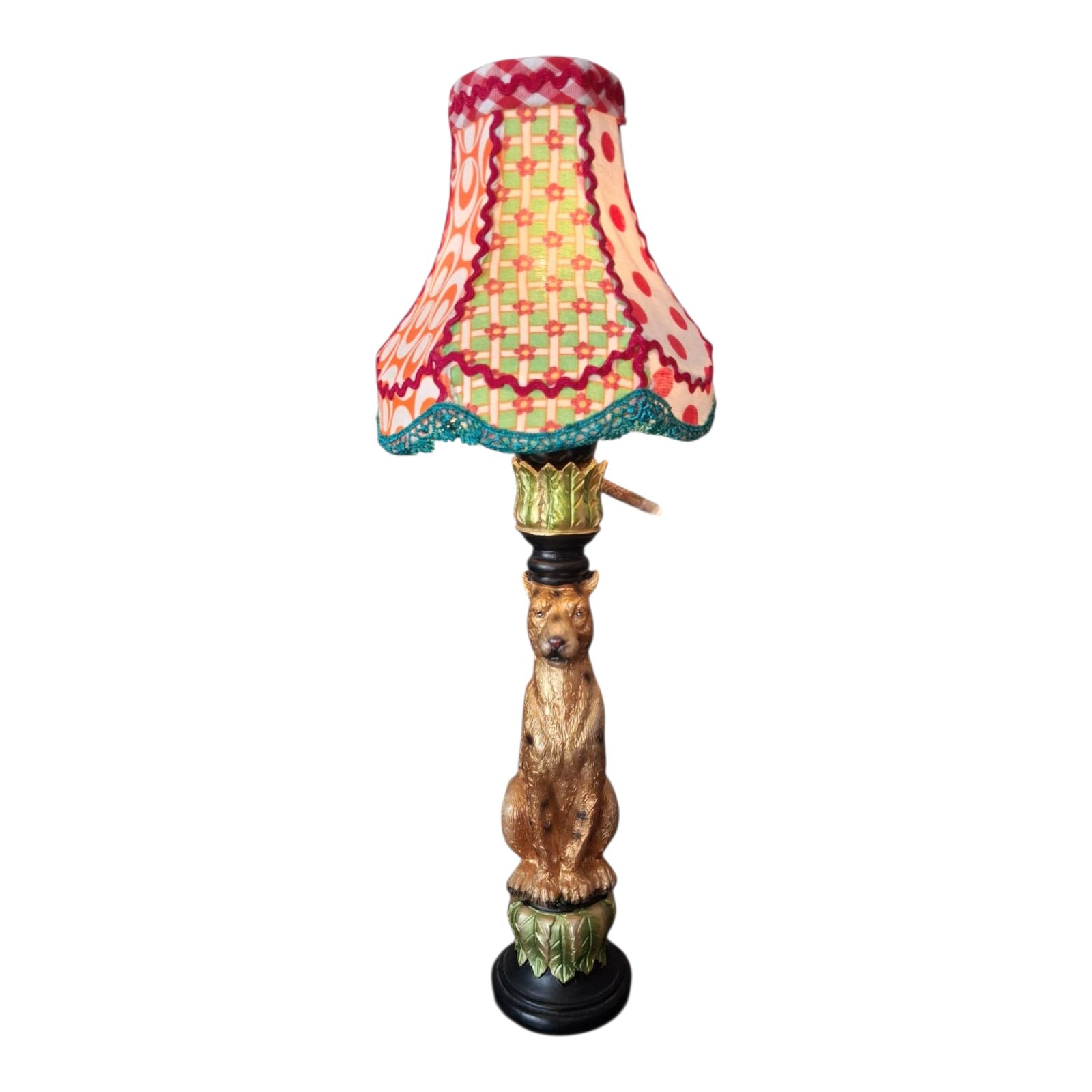 Uniek handgemaakt kleurrijk – kitsch tafellamp panter - 95205 Uniek handgemaakt kleurrijk – kitsch tafellamp panter