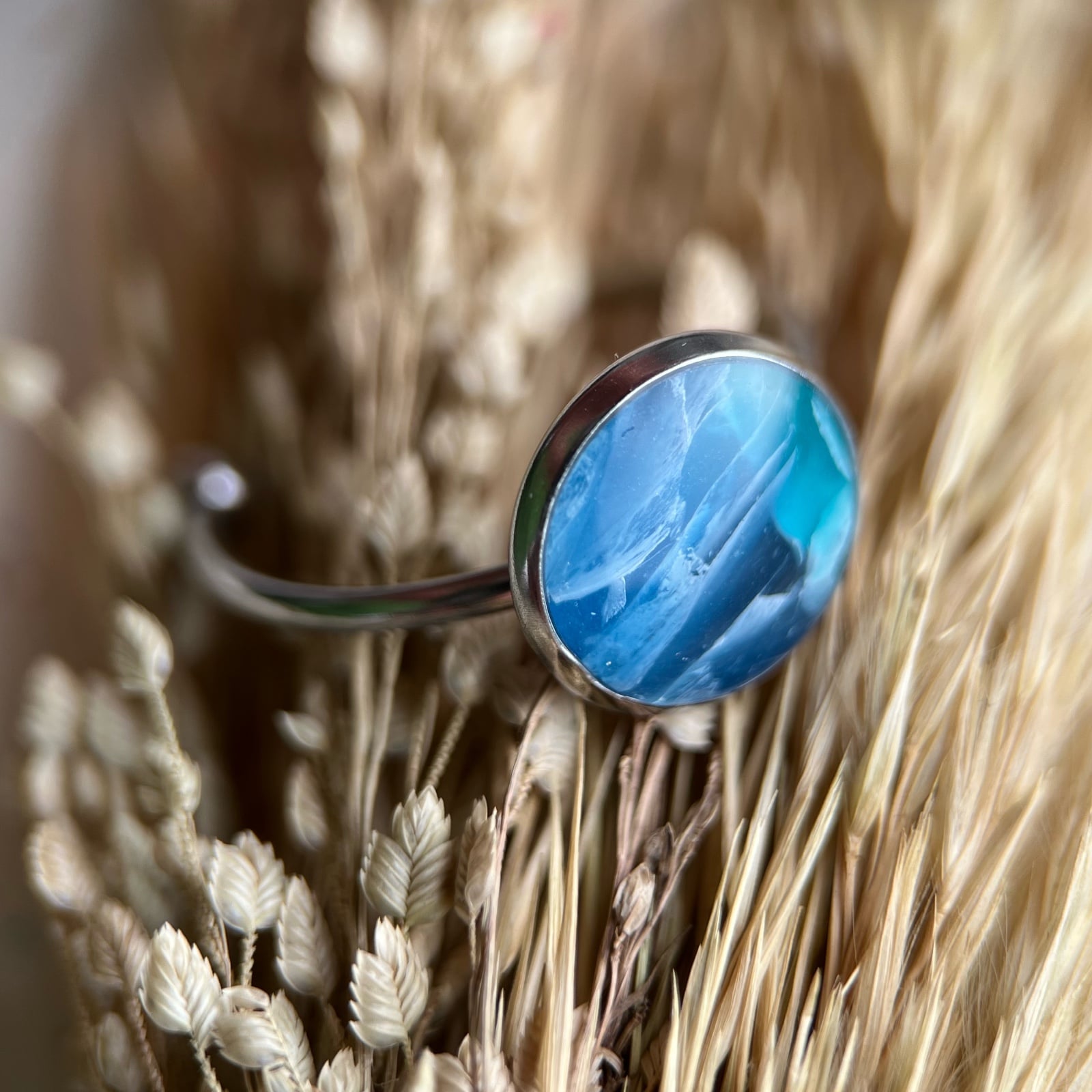 Blauwe ring (verstelbaar)