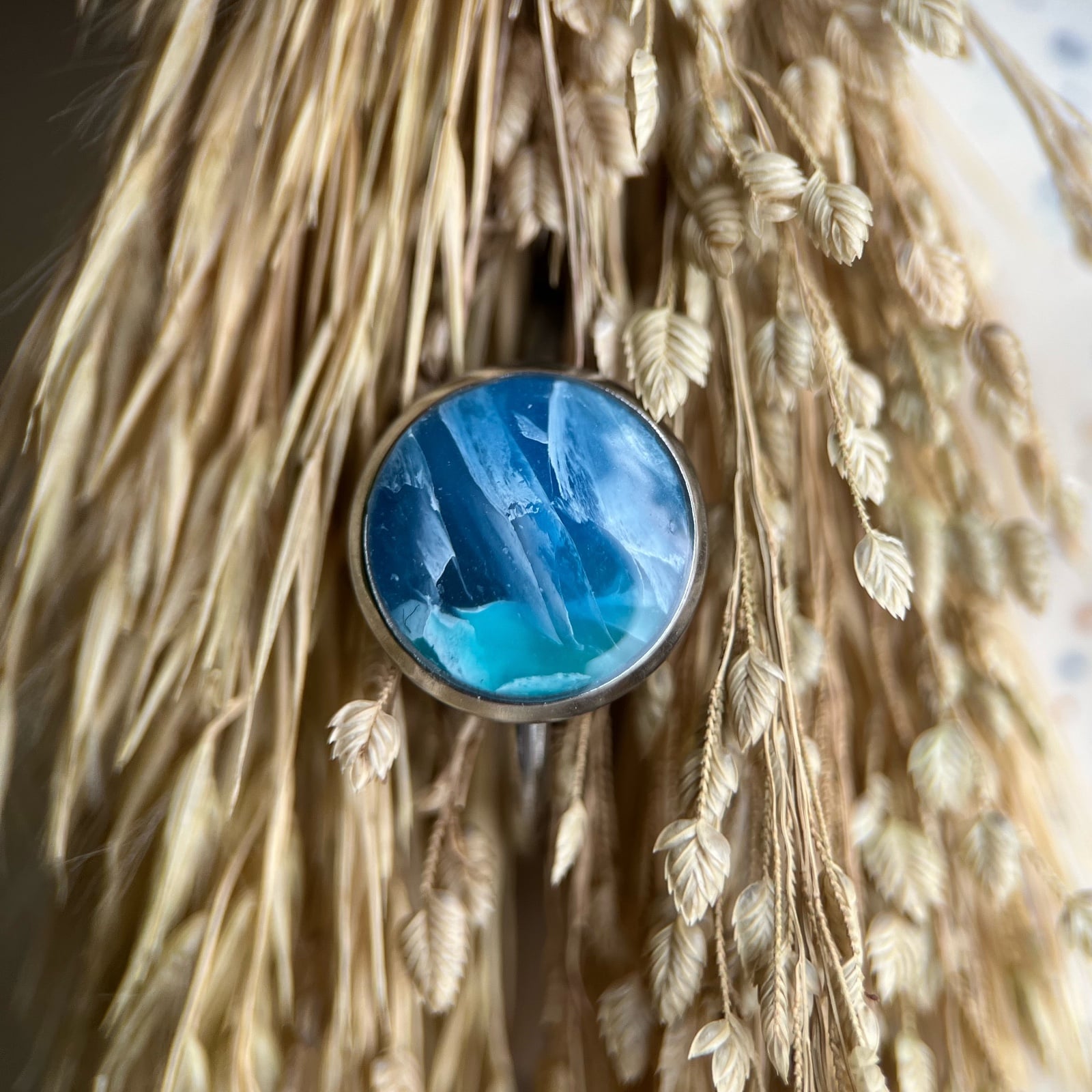 Blauwe ring (verstelbaar)