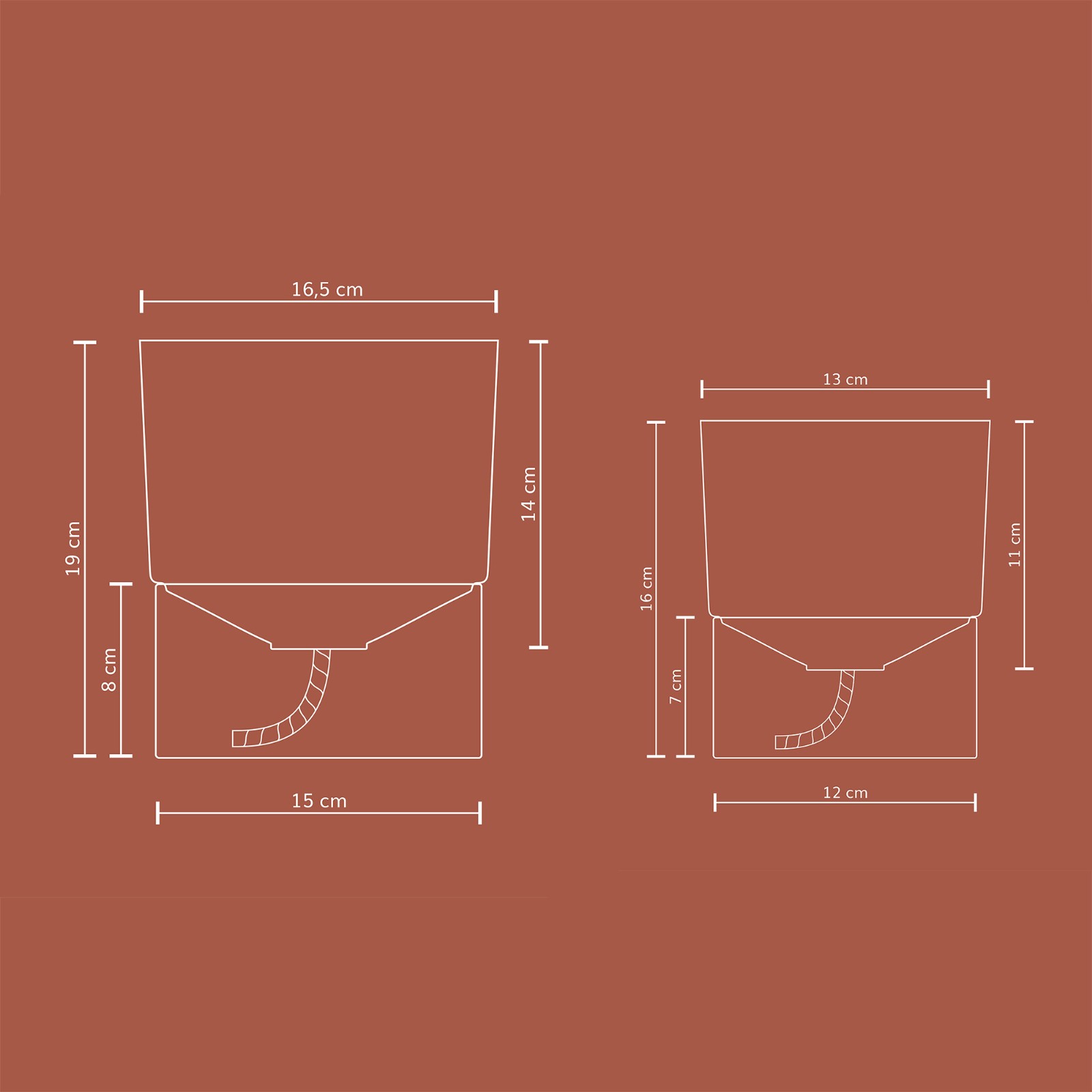 Kapi growing set: Small + Big flowerpot | Sleek gray