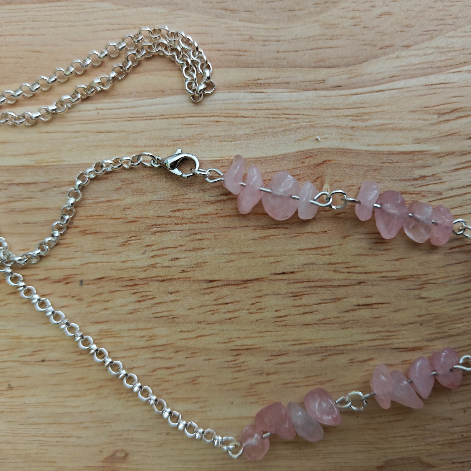 Unieke rozenkwarts ketting
