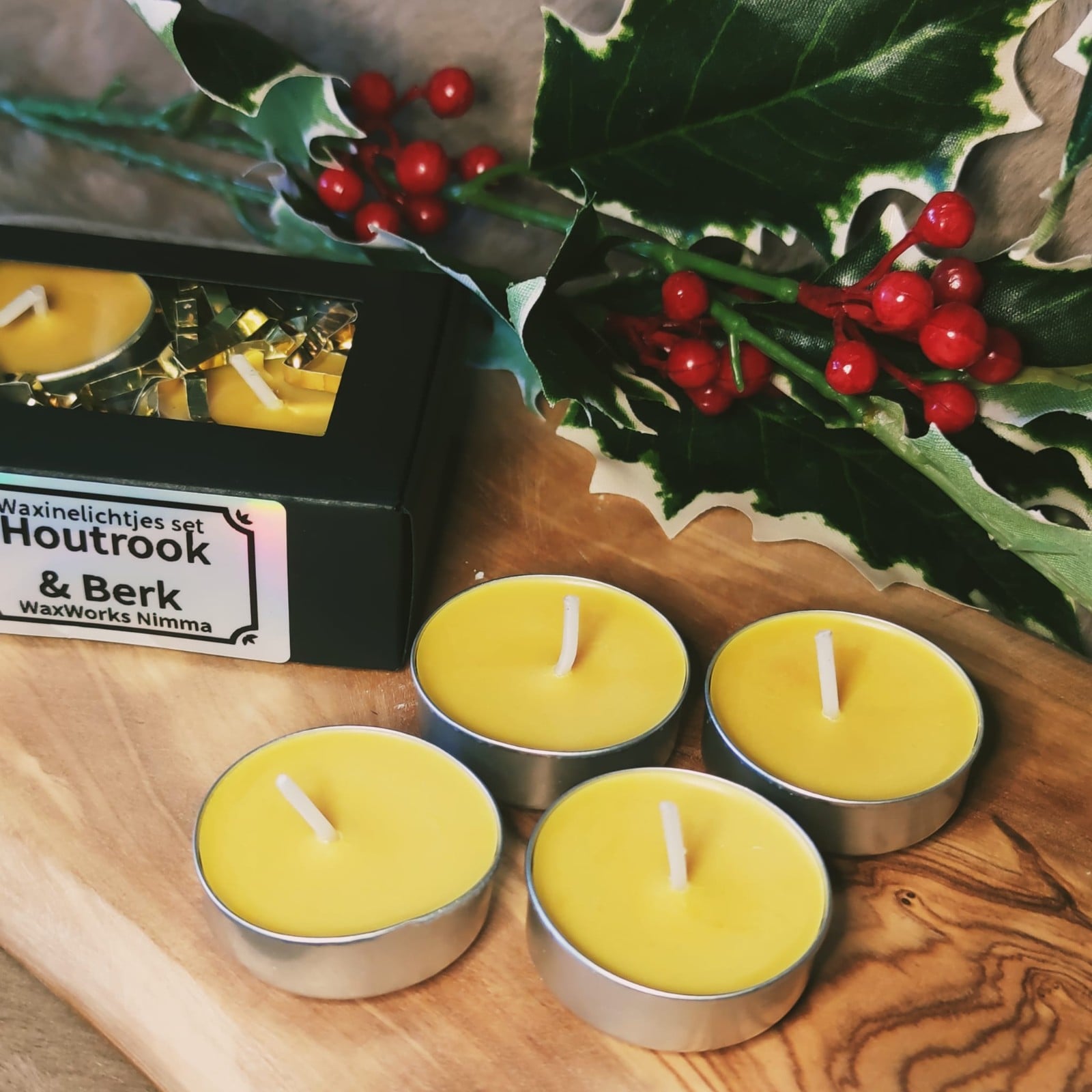 Waxinelichtjes set Houtrook & Berk