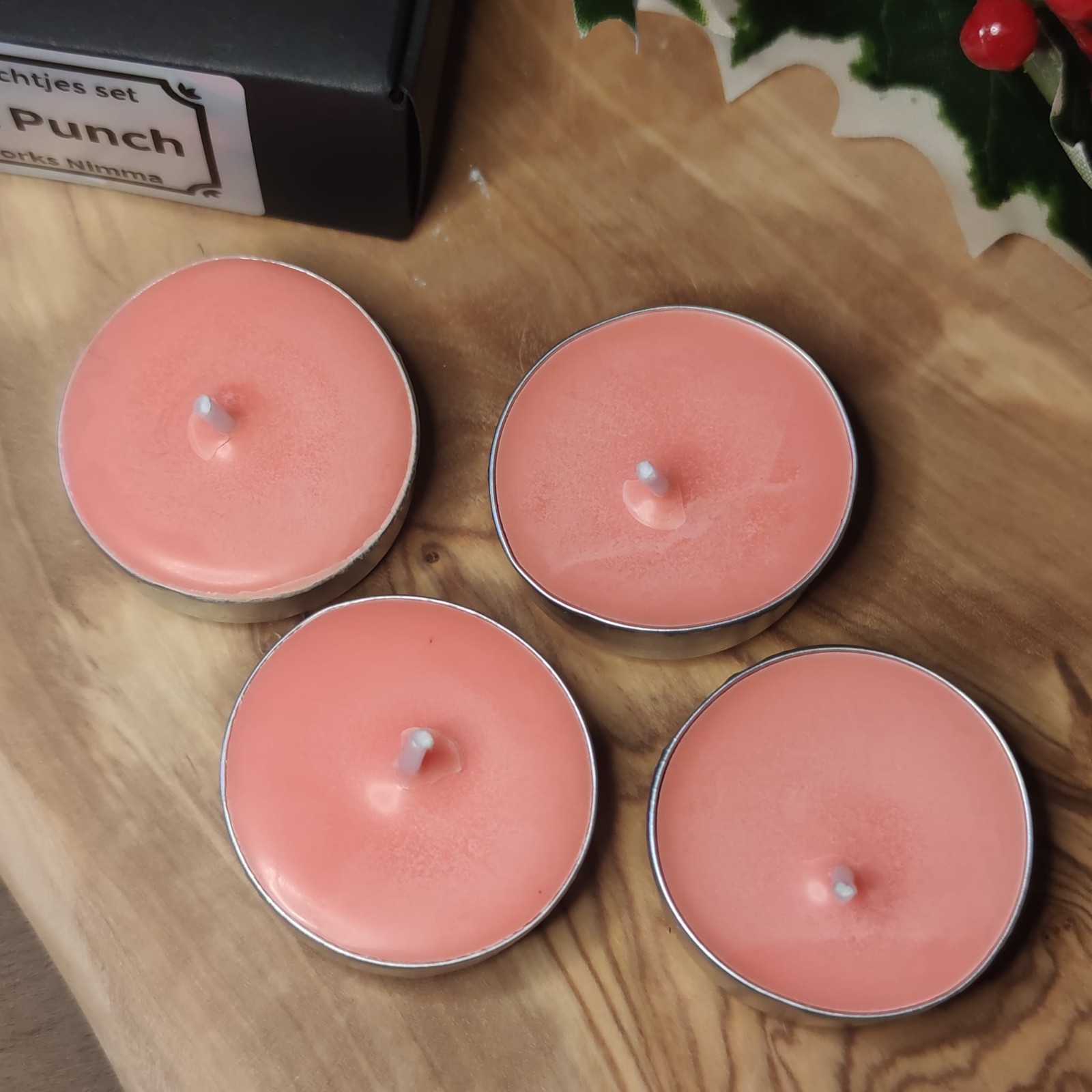 Waxinelichtjes set Kerst Punch - 55898 Waxinelichtjes set Kerst Punch