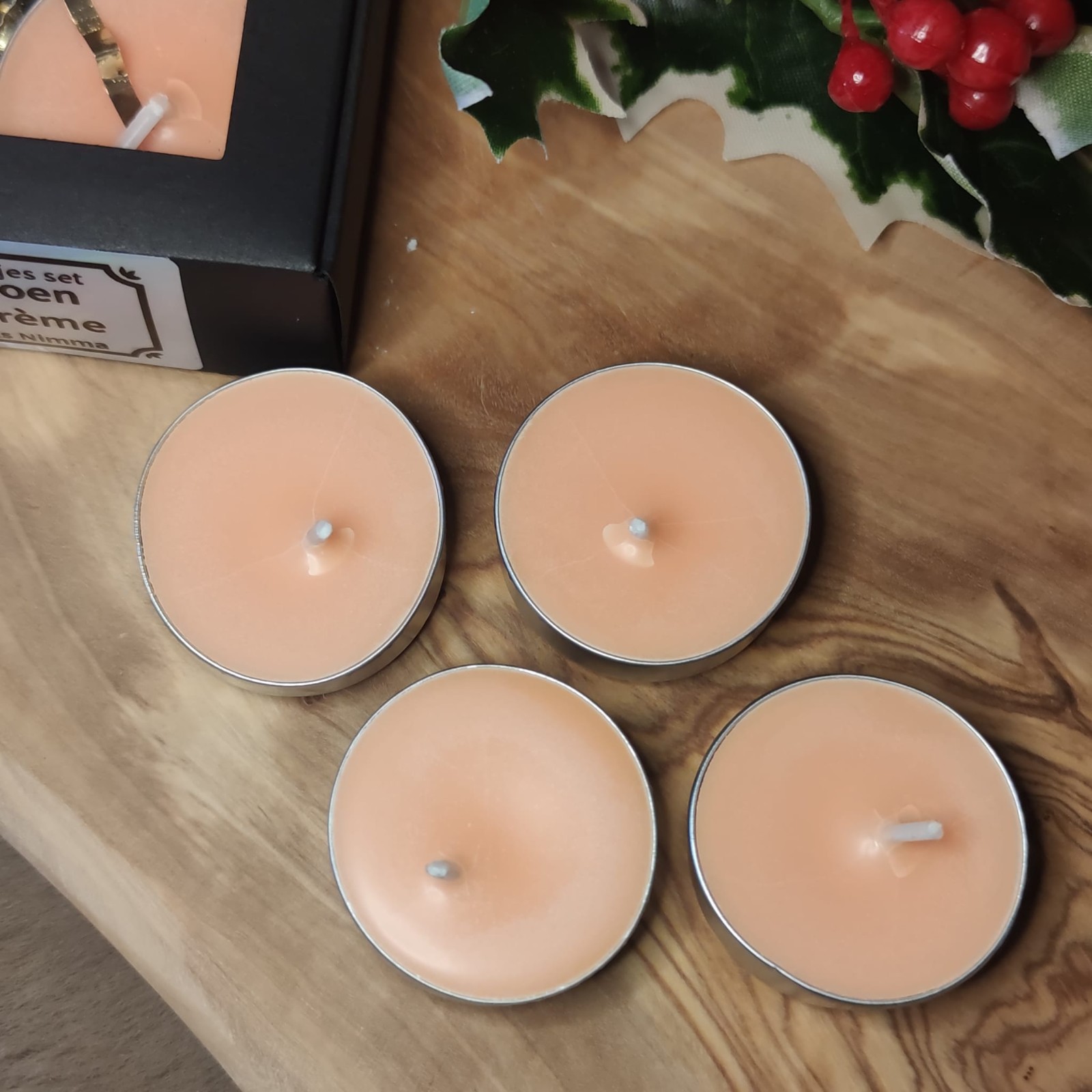 Waxinelichtjes set Pompoen Botercreme - 55890 Waxinelichtjes set Pompoen Botercreme
