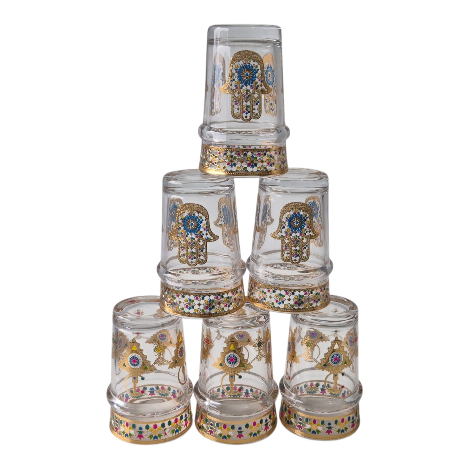 6 premium Oosterse Marokkaanse theeglazen goud Set of 2 Moroccan Tea … - 132881 6 premium Oosterse Marokkaanse theeglazen goud Set of 2 Moroccan Tea Glasses – Hand-Painted Oriental Glass, Decorative & Functional
