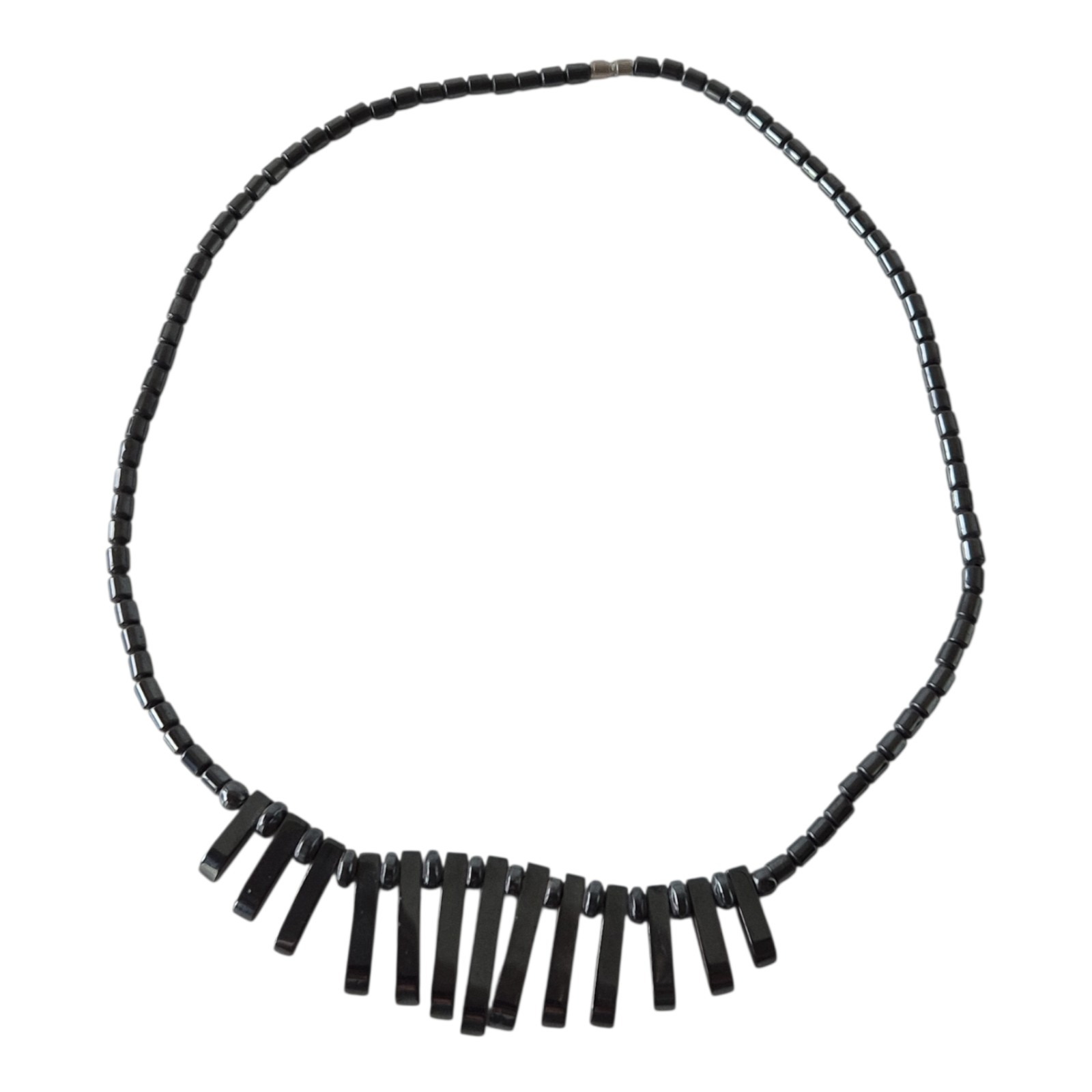 Black Hematite Necklace – Vintage Beaded Gemstone Necklace – Mini… - 132993 Black Hematite Necklace – Vintage Beaded Gemstone Necklace – Minimalist Jewelry.