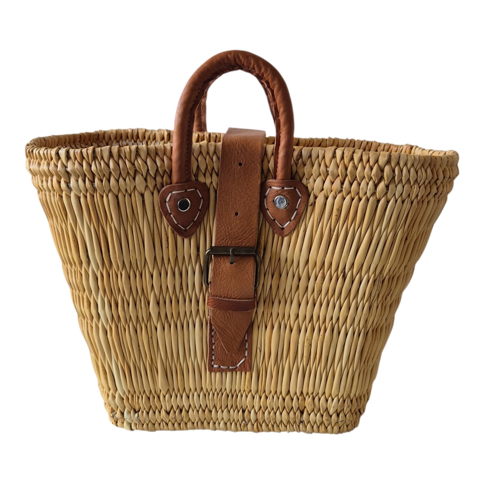 Boho Straw Bag with Leather Handles -Closure | Handmade Beach Bag - M… - 132539 Boho Straw Bag with Leather Handles -Closure | Handmade Beach Bag - Market Tote | Summer Shoulder Bag | Unique Boho Gift for Her