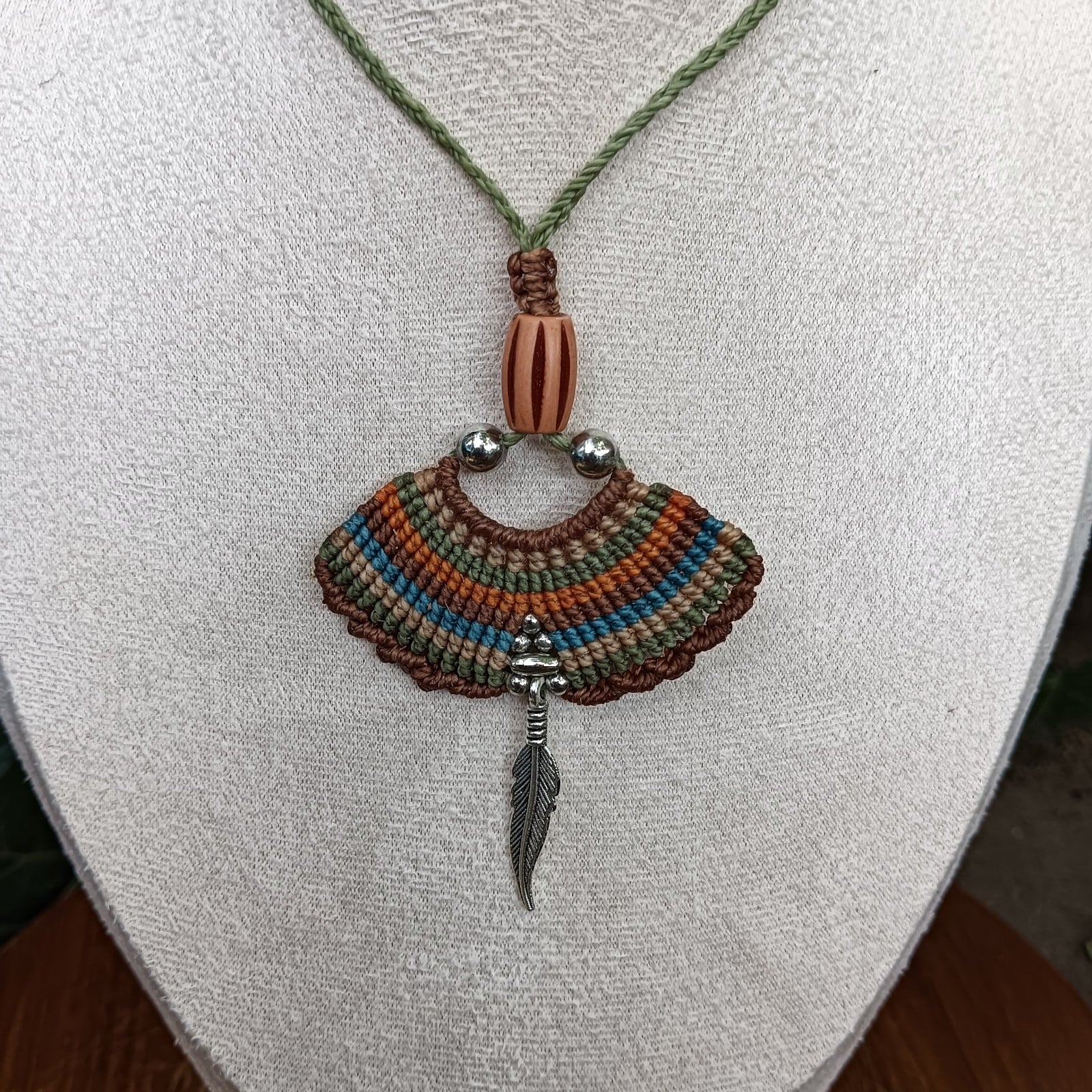 Earth Spirit Amulet Ketting - 132034 Earth Spirit – Handgemaakte Micro Macramé Amulet Ketting met Levensboom