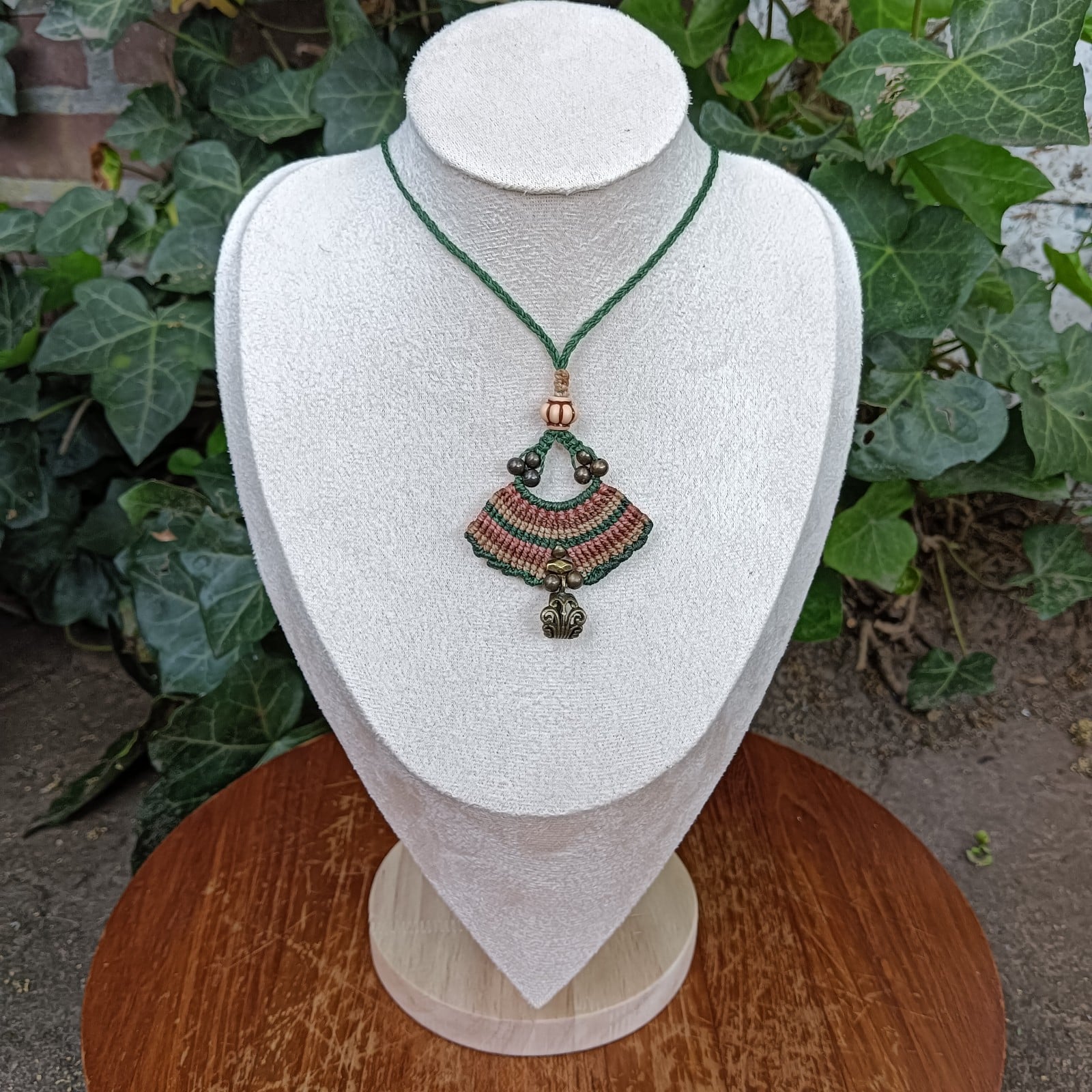 Earth Spirit Amulet Ketting - 132035 Earth Spirit – Handgemaakte Micro Macramé Amulet Ketting met Levensboom