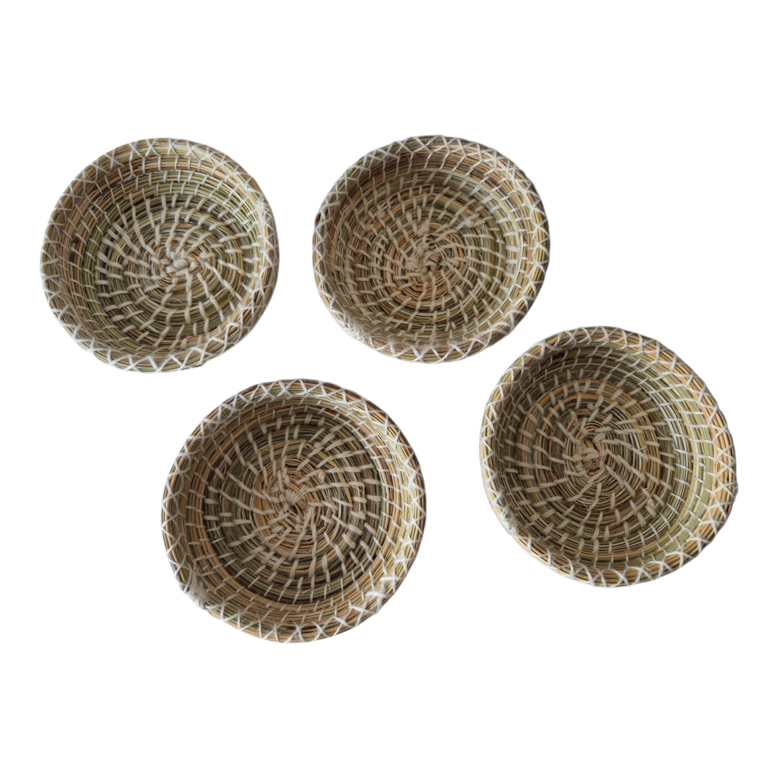 Handmade Berber Tuareg Basket Set of 4, Reed & Wool Moroccan Boho Dec… - 132588 Handmade Berber Tuareg Basket Set of 4, Reed & Wool Moroccan Boho Decor, Authentic Berber Basket, Woven Storage Basket, Unique Home