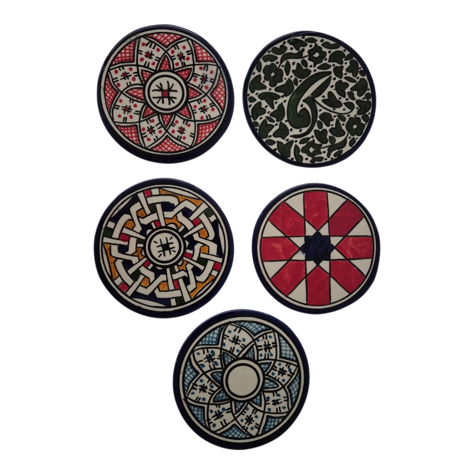 Handmade Ceramic Coasters – Hand-Painted Moroccan Coasters – Set … - 132979 Handmade Ceramic Coasters – Hand-Painted Moroccan Coasters – Set of Decorative Drink Coasters for Tea & Home