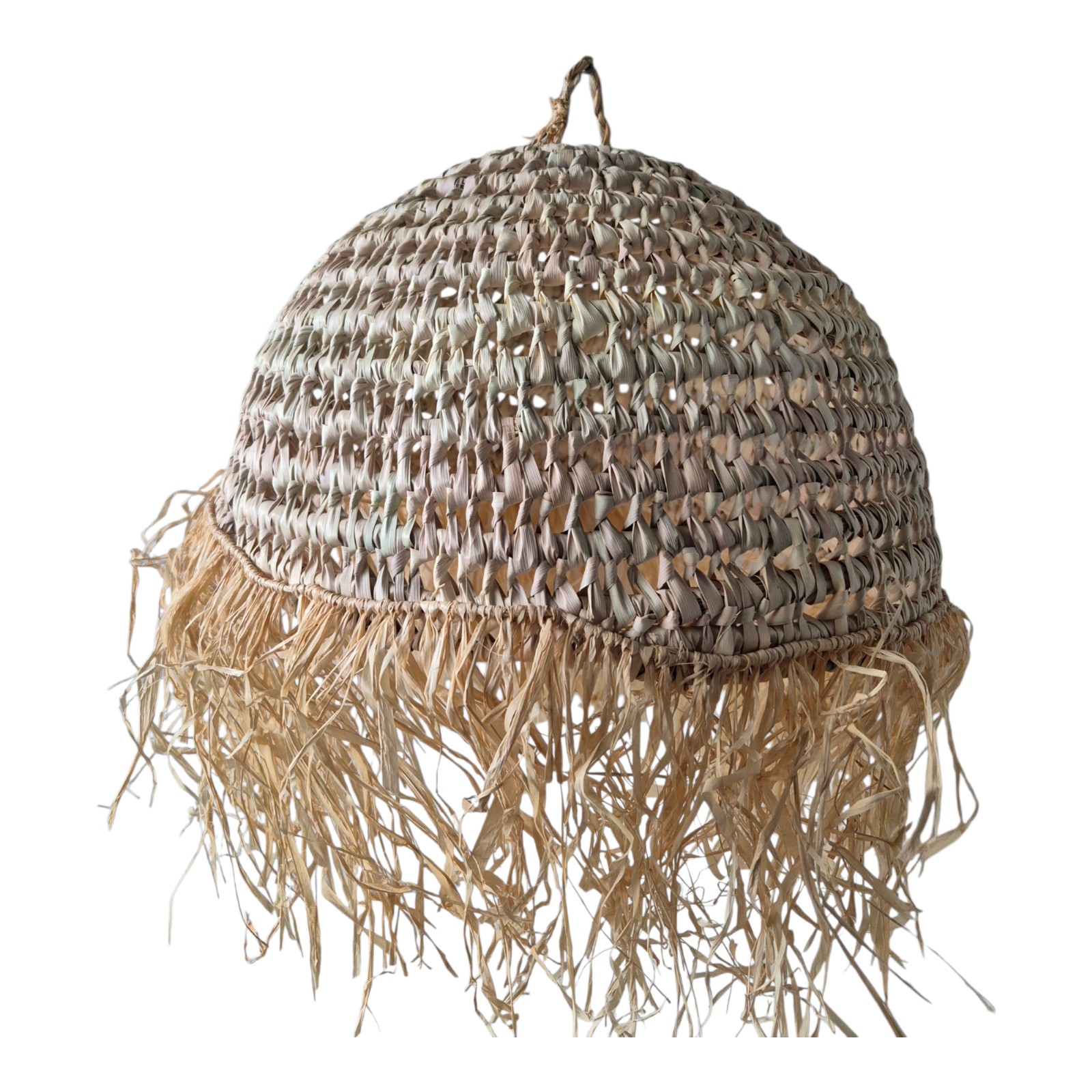 Moroccan (Doum)Pendant Light β Handwoven Palm Leaf Lamp β Boho Stβ¦ - 132503 Moroccan (Doum)Pendant Light β Handwoven Palm Leaf Lamp β Boho Straw & Rattan Hanging Light