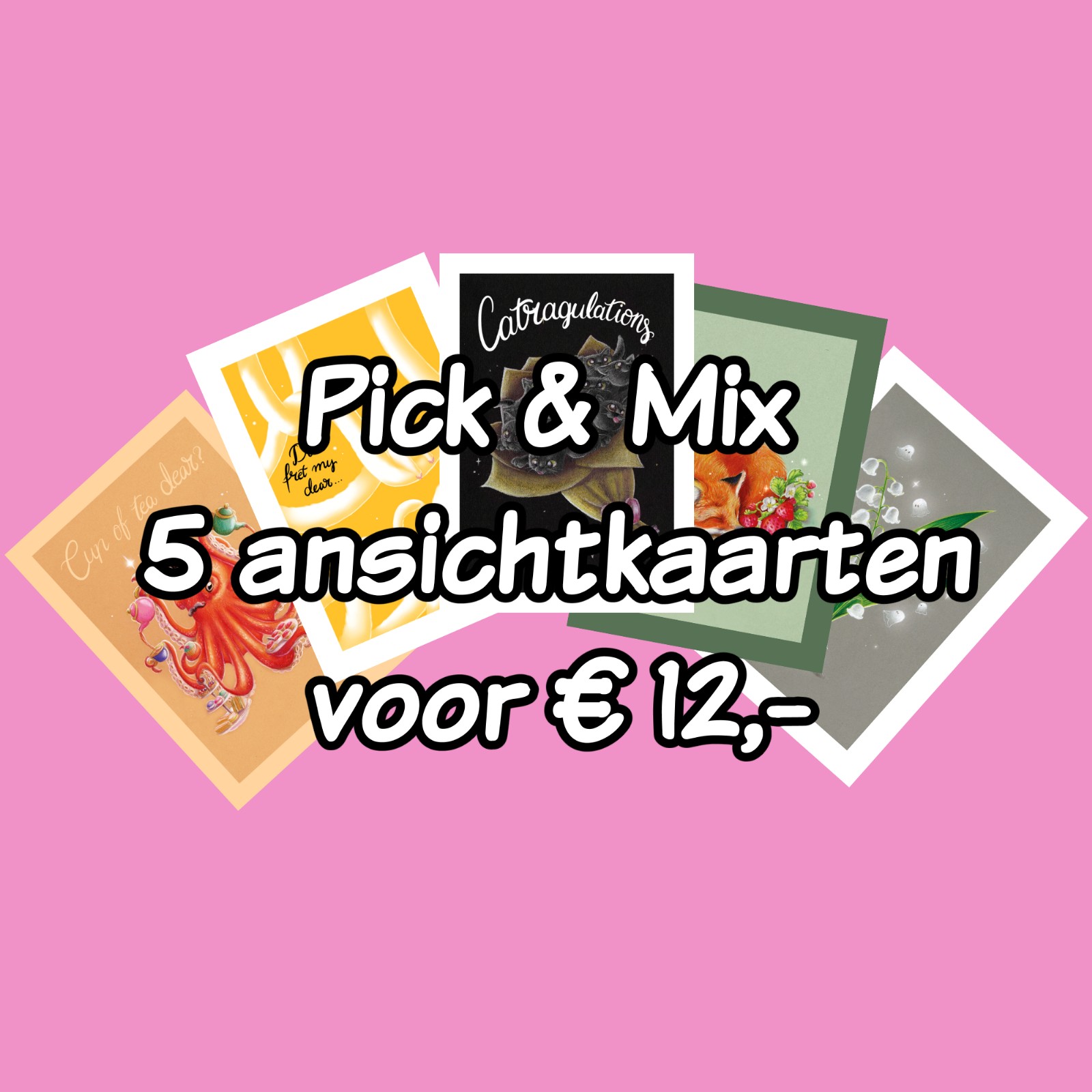 Pick & Mix 5 ansichtkaarten.