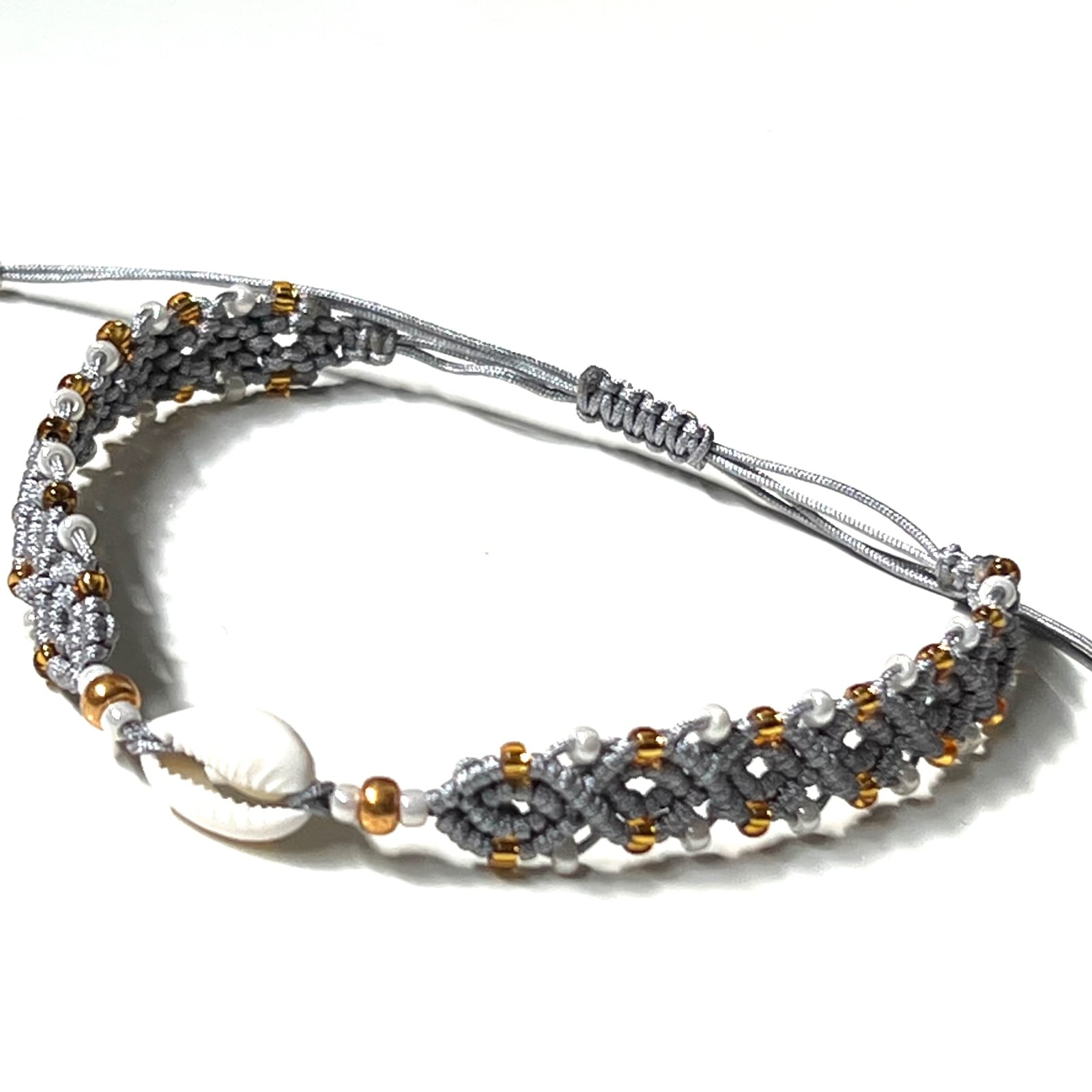 Enkelbandje macrame met schelp - 139535 Enkelbandje macrame met schelp