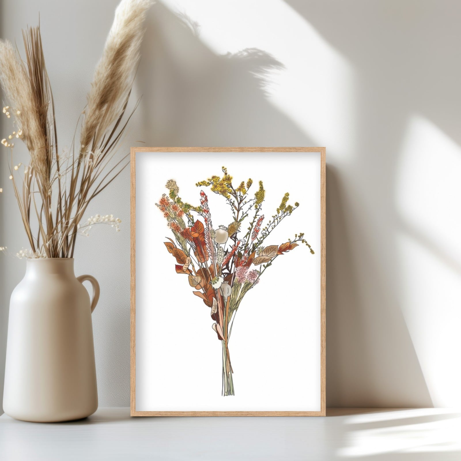 Flower Bouquet – botanische poster met droogbloemen - 139387 Flower Bouquet – botanische poster met droogbloemen