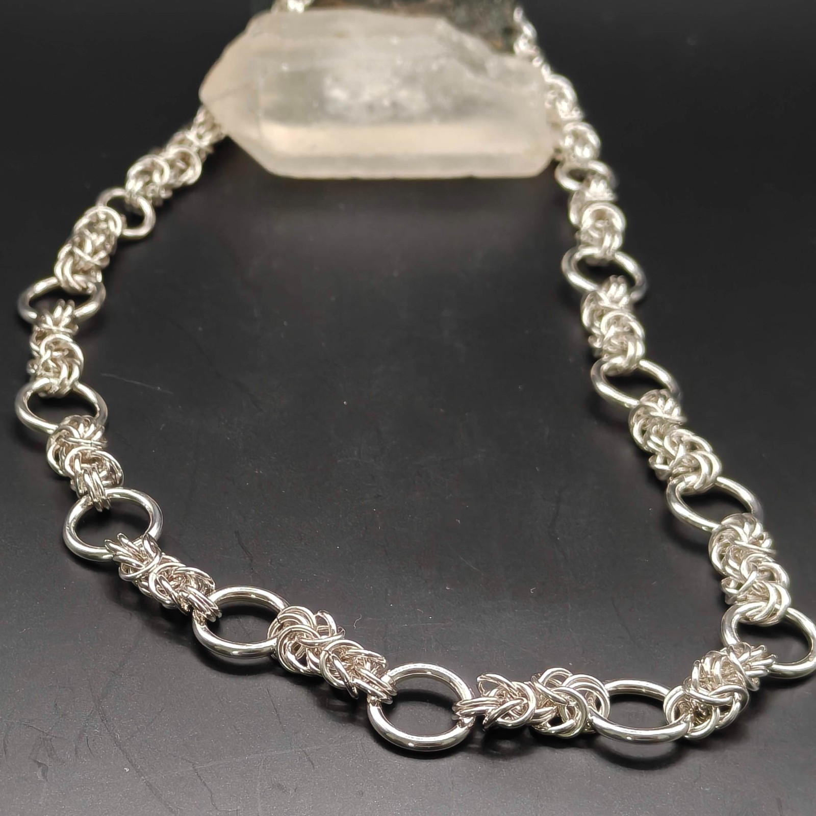 Handgemaakte Zilveren 'Byzantine' Schakelketting - 139718 Handgemaakte Zilveren 'Byzantine' Schakelketting