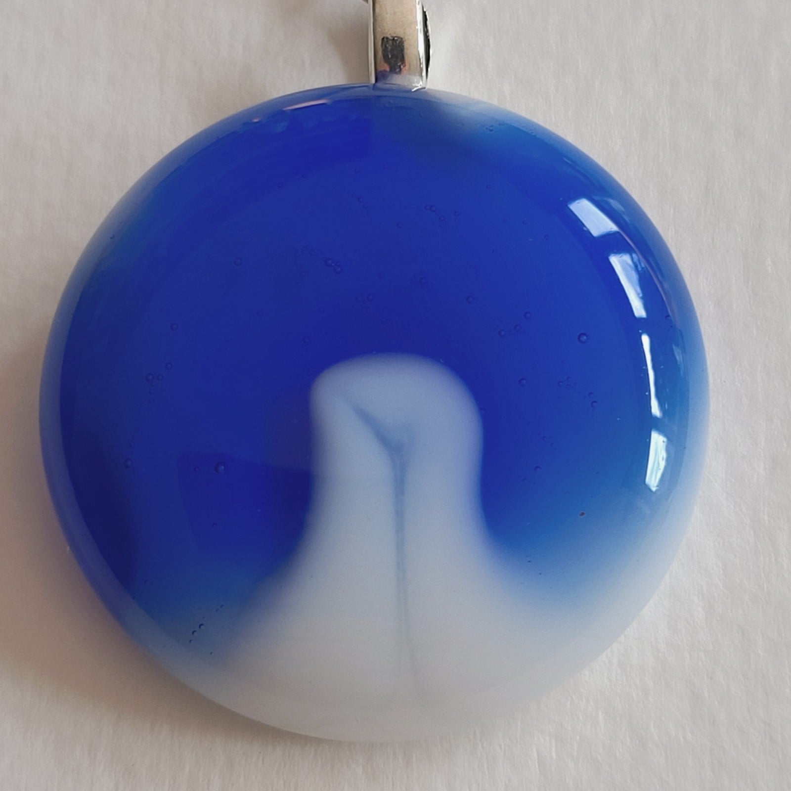 Blauwe Kust - RVS ketting met uniek glas hanger - 146749 Blauwe Kust - RVS ketting met uniek glas hanger