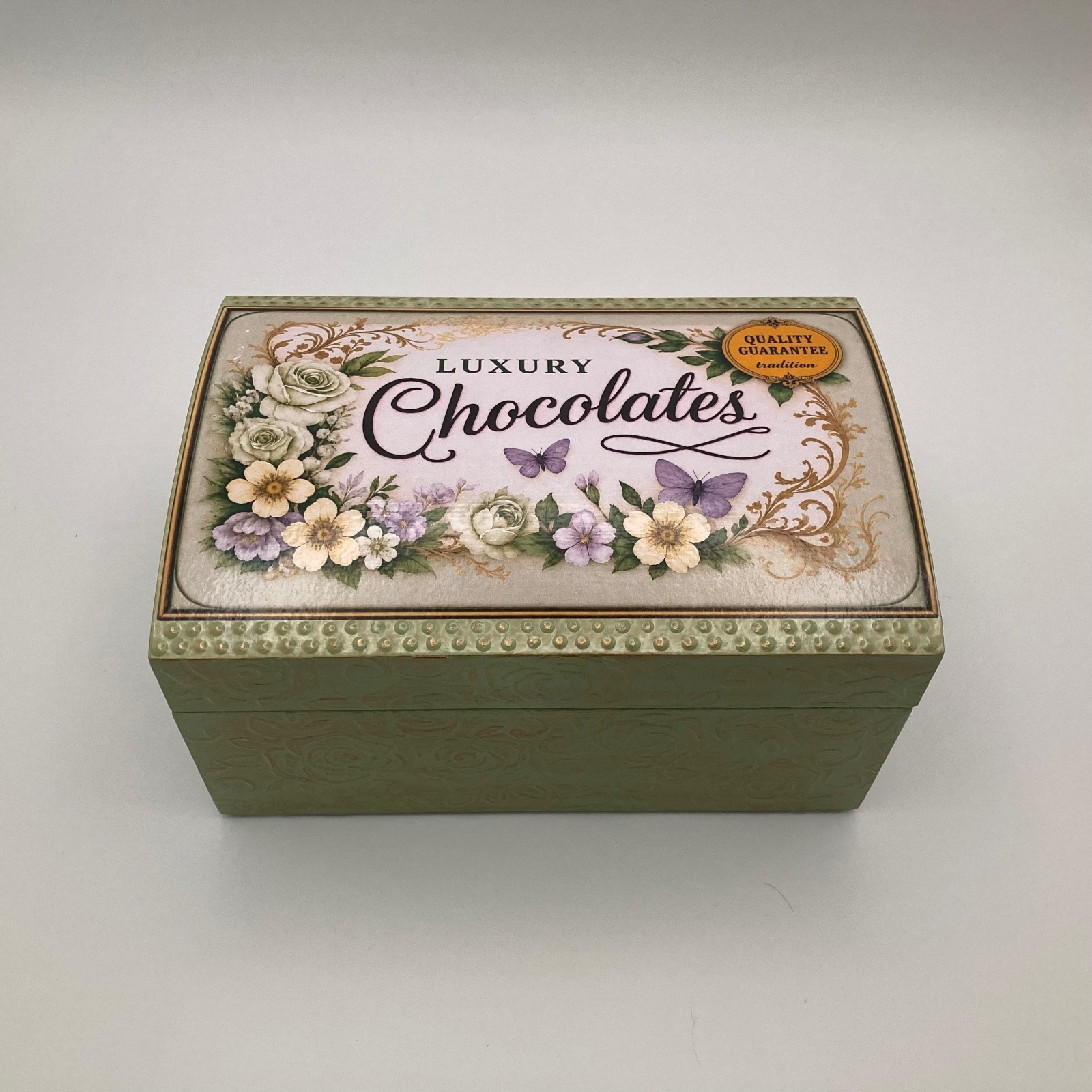 Handgedecoreerde bamboe bewaardoos ‘Chocolate’ - 146093 Handgedecoreerde bamboe bewaardoos ‘Chocolate’