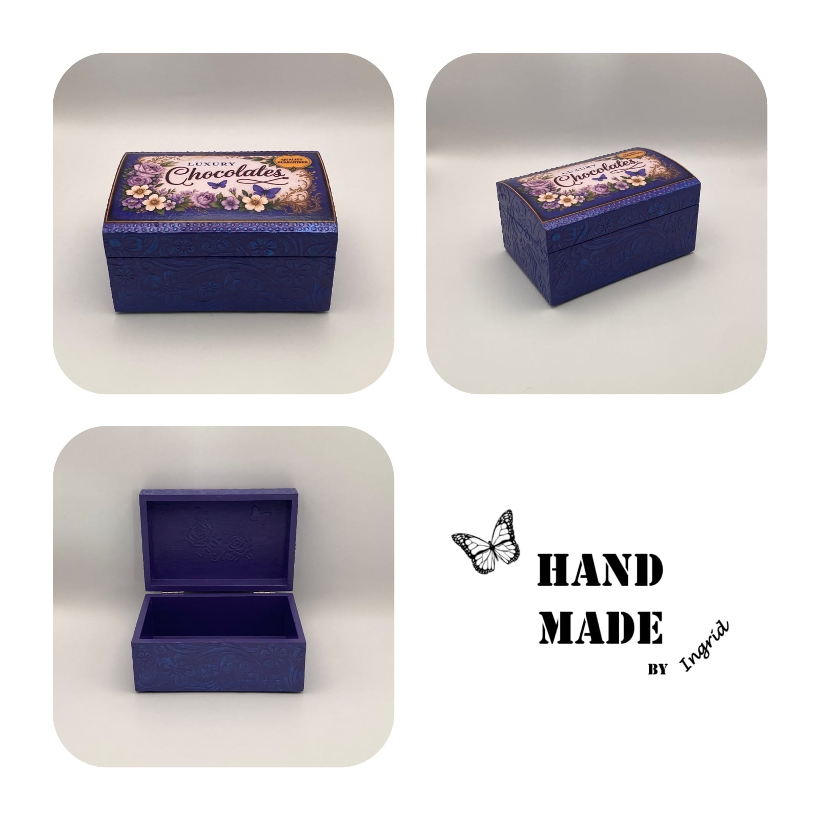Handgedecoreerde bamboe bewaardoos ‘More Chocolate’ - 146100 Handgedecoreerde bamboe bewaardoos ‘More Chocolate’