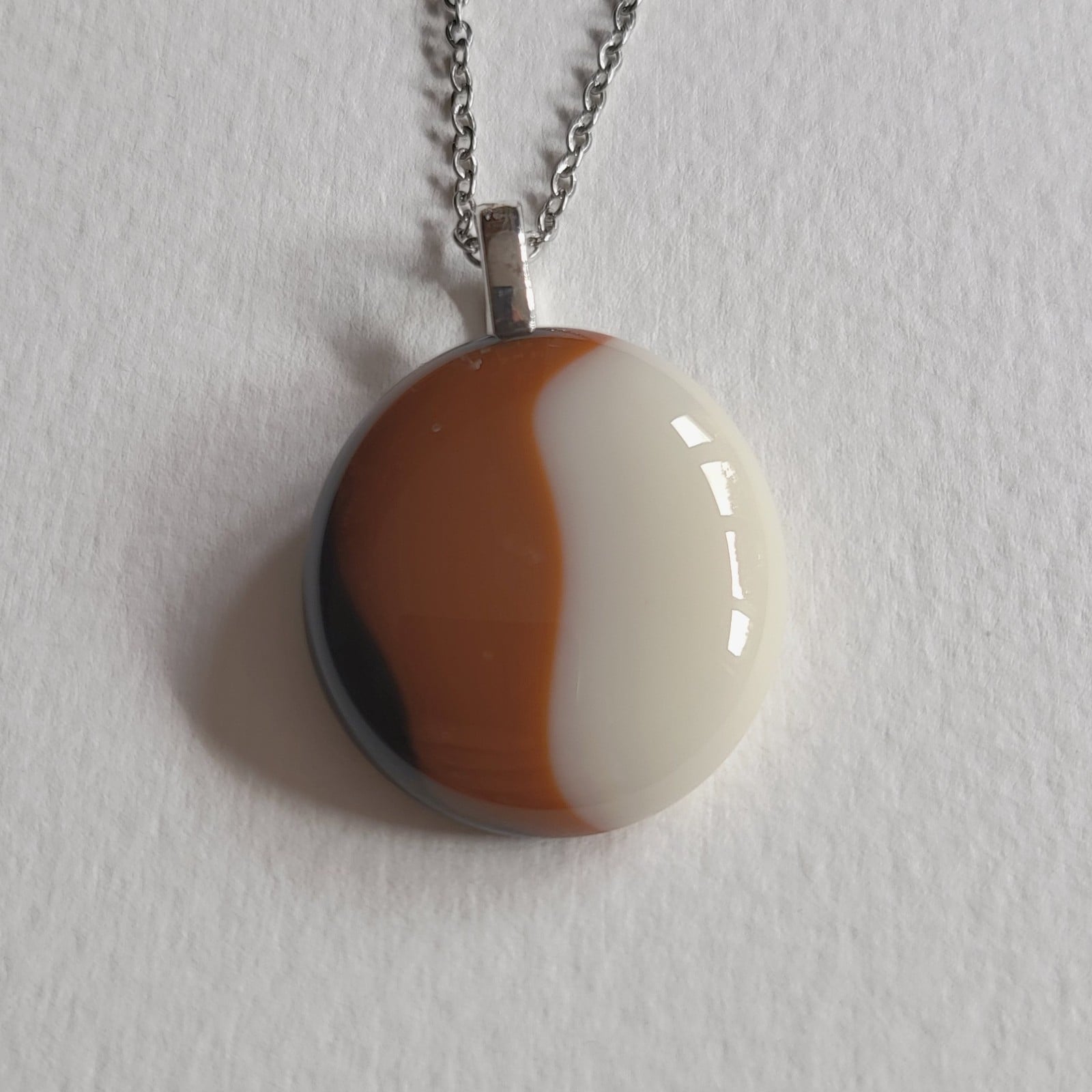 Klei Gloed - RVS ketting met uniek glas hanger - 146766 Klei Gloed - RVS ketting met uniek glas hanger