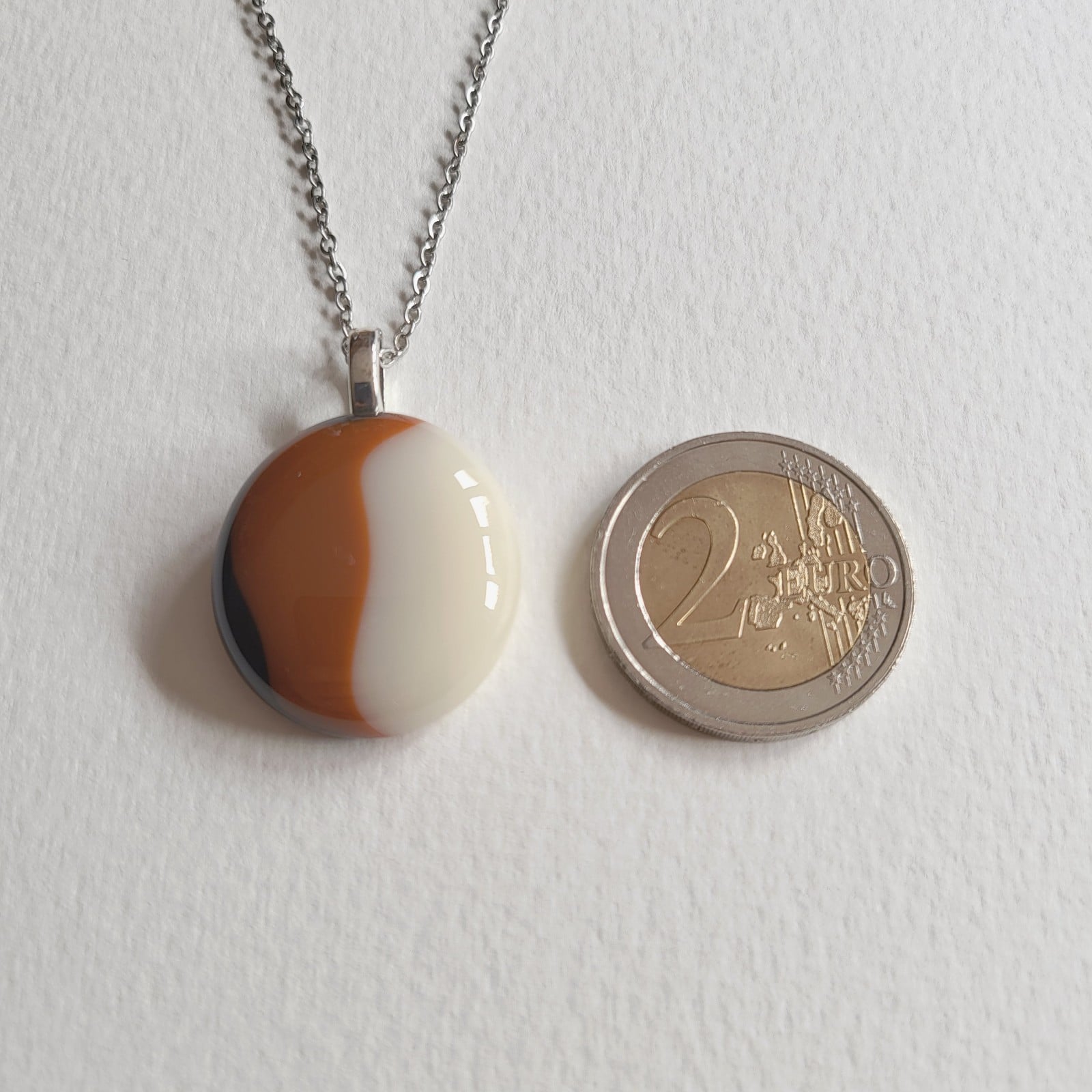Klei Gloed - RVS ketting met uniek glas hanger - 146768 Klei Gloed - RVS ketting met uniek glas hanger