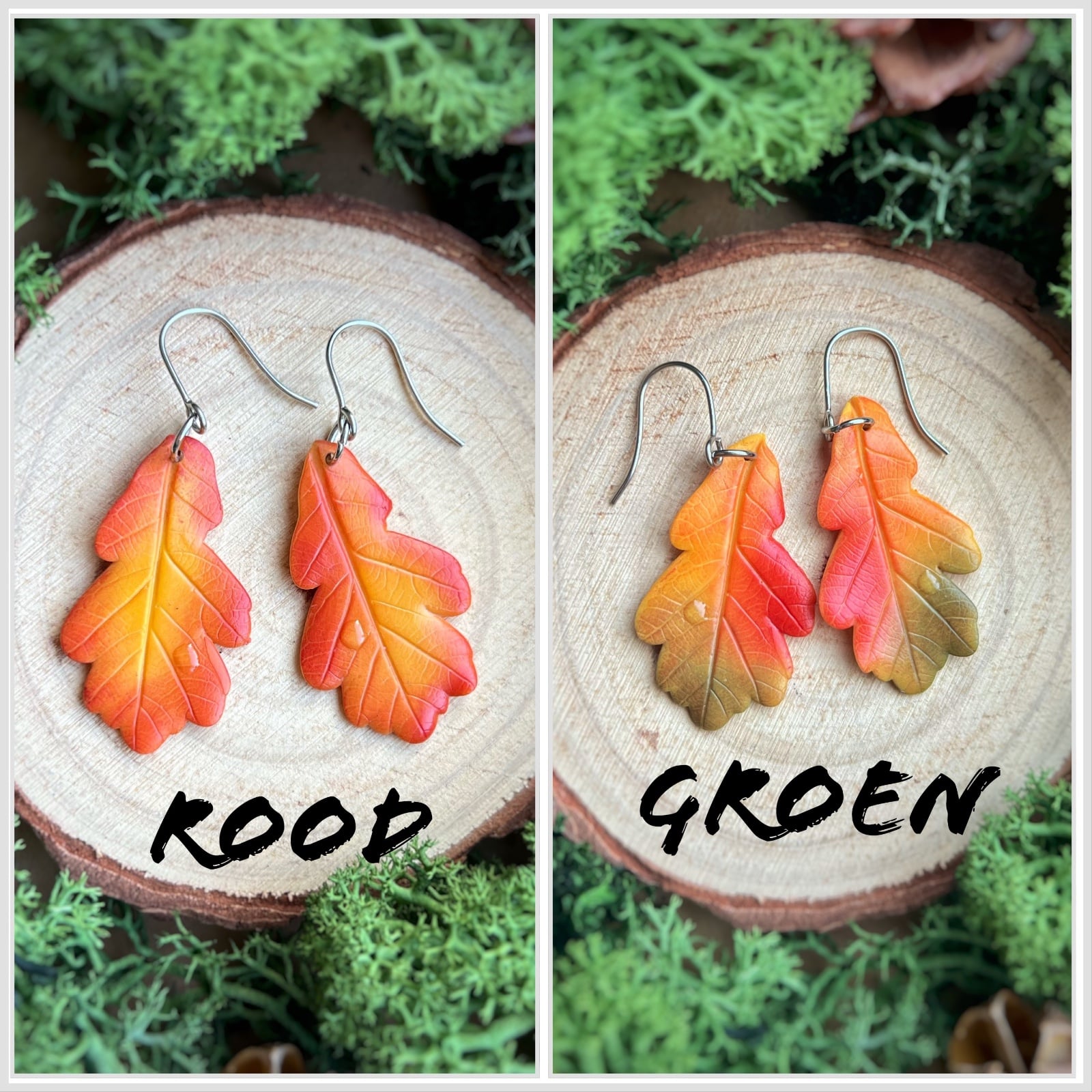 Eikenblad herfst oorbellen