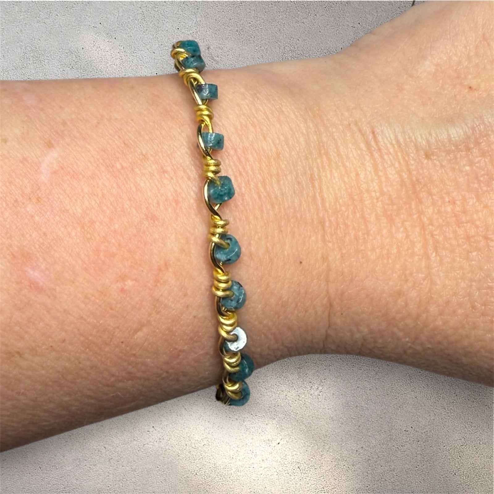 Groene marmeren omwikkeld armband - 155153 Groene marmeren omwikkeld armband