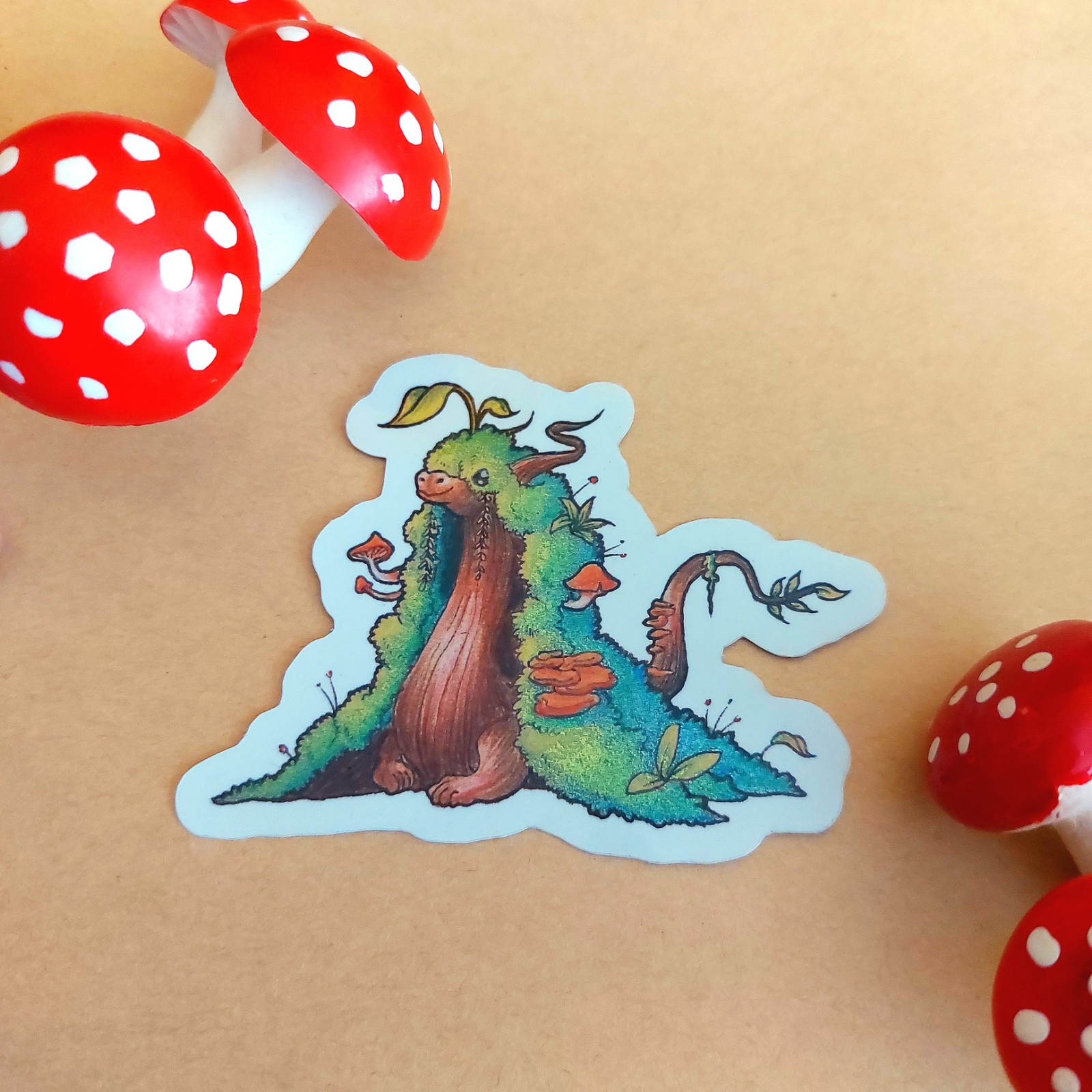 Mos draak glitter sticker vaatwasser bestendig