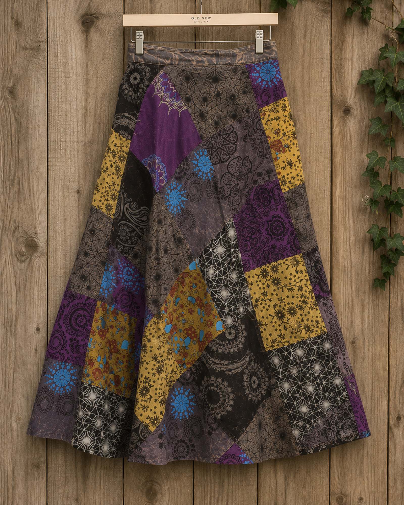 Boho Patchwork Wrap Rok Paars ā 100% Katoen | Handmade in Nepal - 154399 Boho Patchwork Wrap Rok Paars ā 100% Katoen | Handmade in Nepal