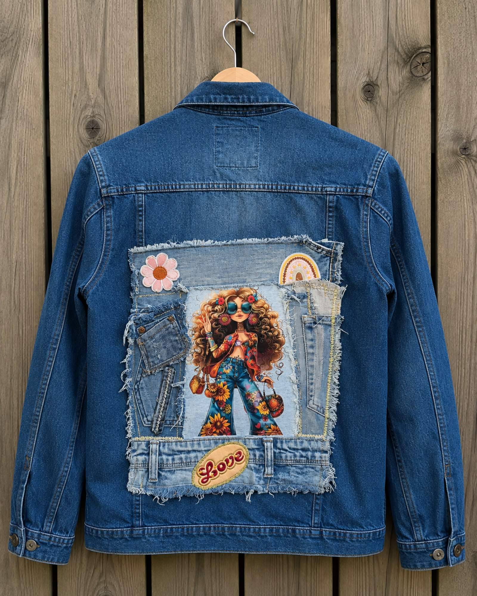 Flower Child– Upcycled Denim Jasje - 154539 Flower Child– Upcycled Denim Jasje