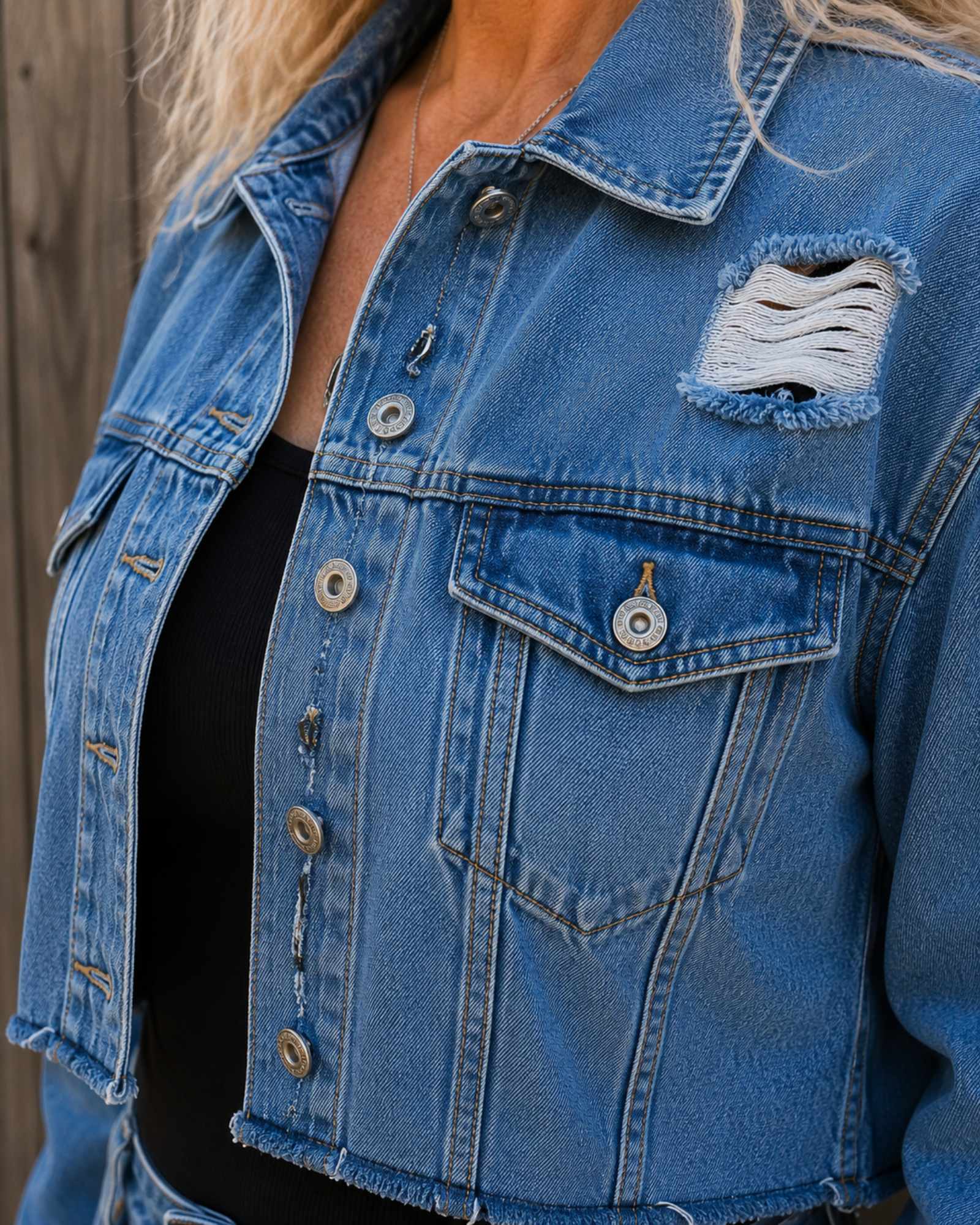 Freedom & Love – One of a Kind Upcycled Denim Festival Jacket - 154600 Freedom & Love – One of a Kind Upcycled Denim Festival Jacket