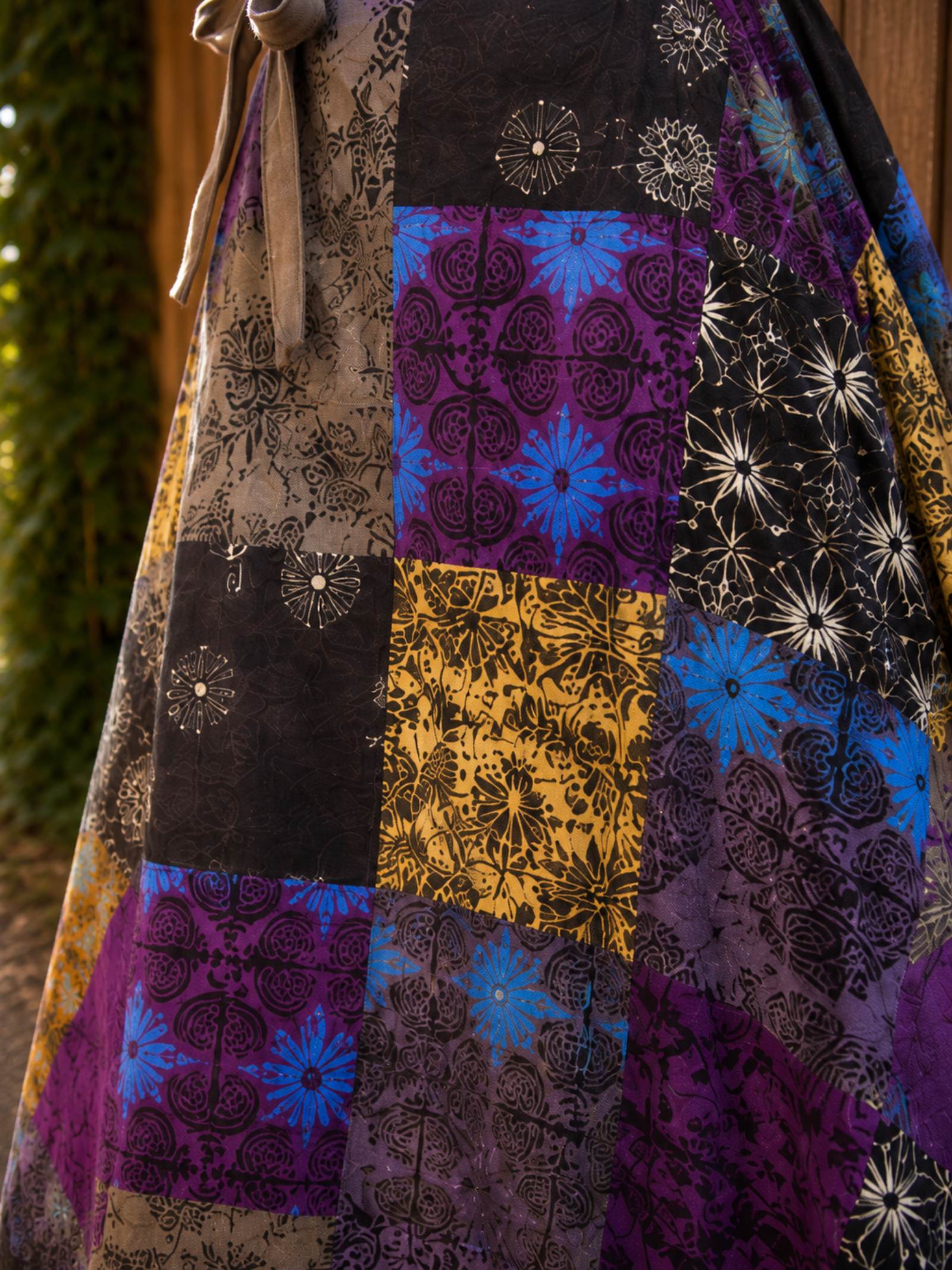 Boho Patchwork Wrap Rok Paars ā 100% Katoen | Handmade in Nepal - 154401 Boho Patchwork Wrap Rok Paars ā 100% Katoen | Handmade in Nepal