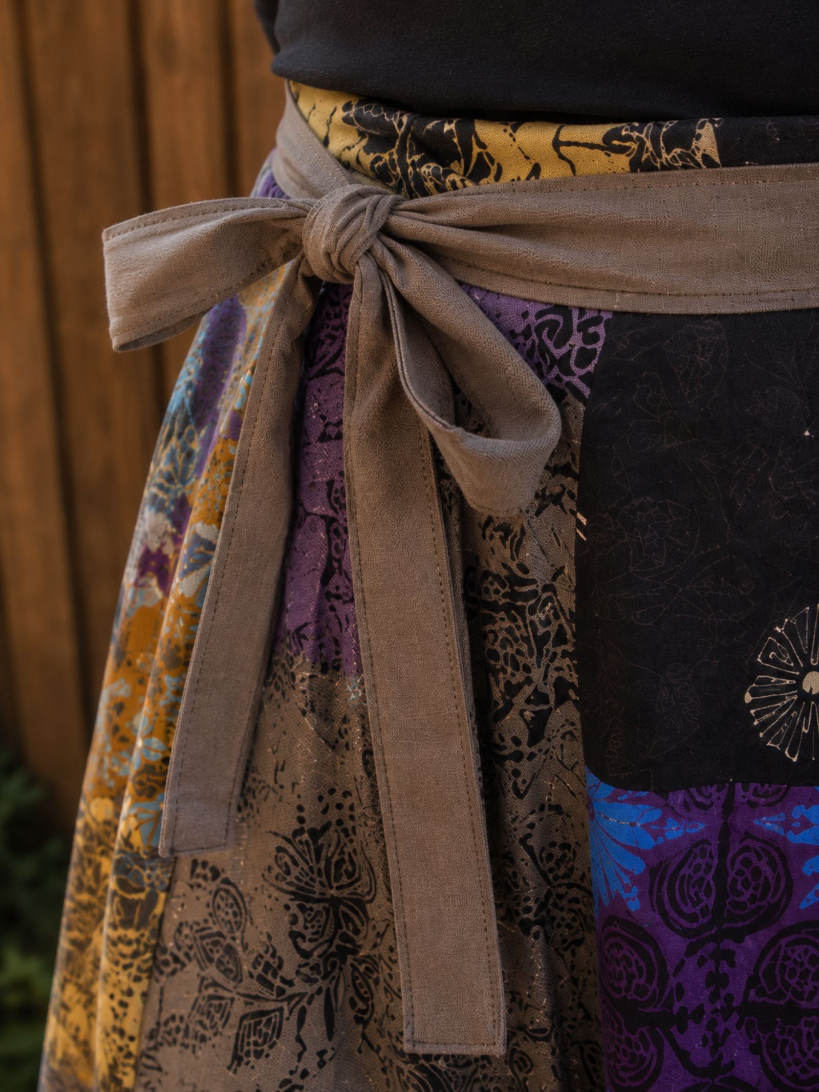 Boho Patchwork Wrap Rok Paars ā 100% Katoen | Handmade in Nepal - 154403 Boho Patchwork Wrap Rok Paars ā 100% Katoen | Handmade in Nepal