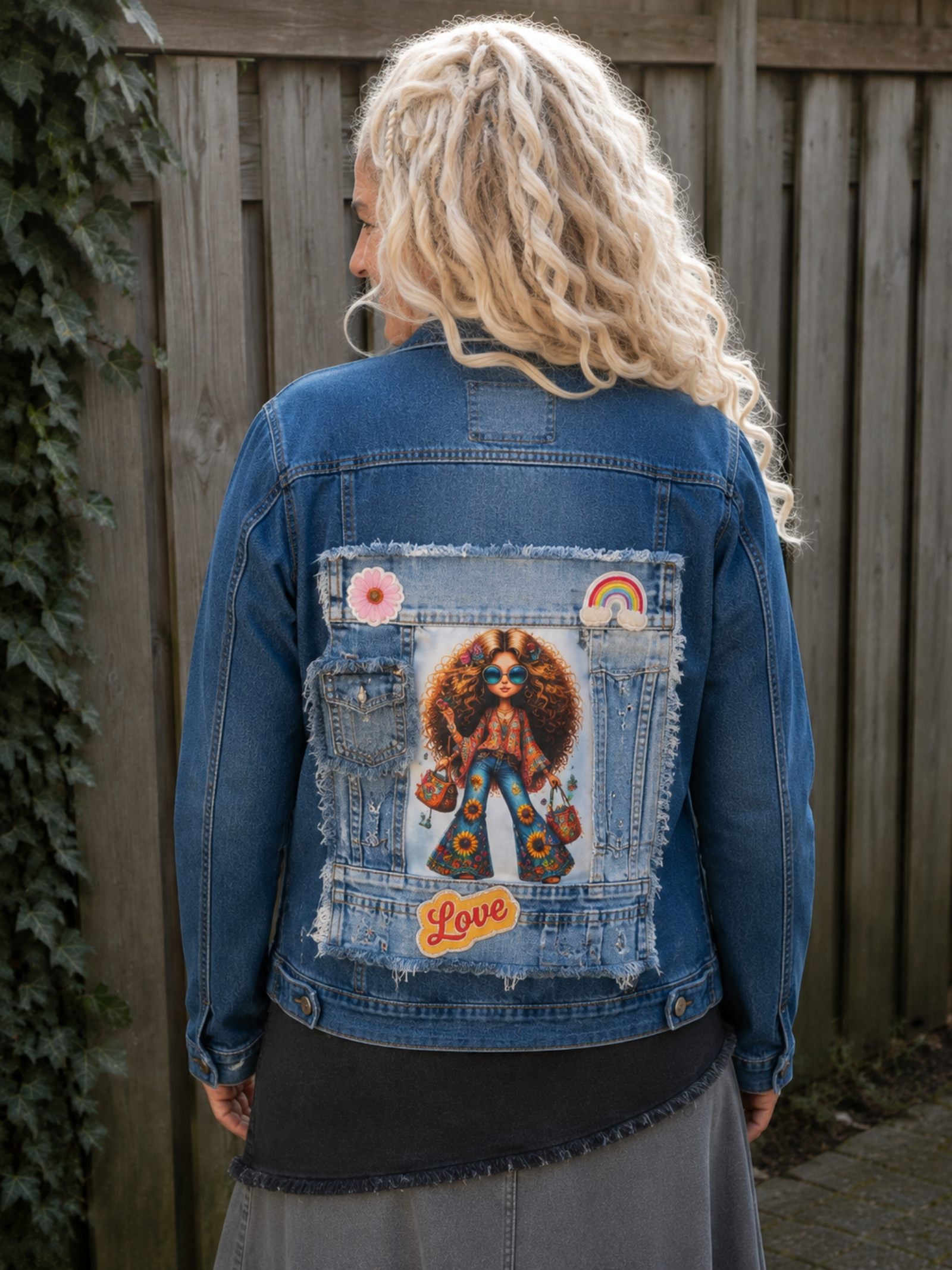 Flower Child– Upcycled Denim Jasje - 154540 Flower Child– Upcycled Denim Jasje