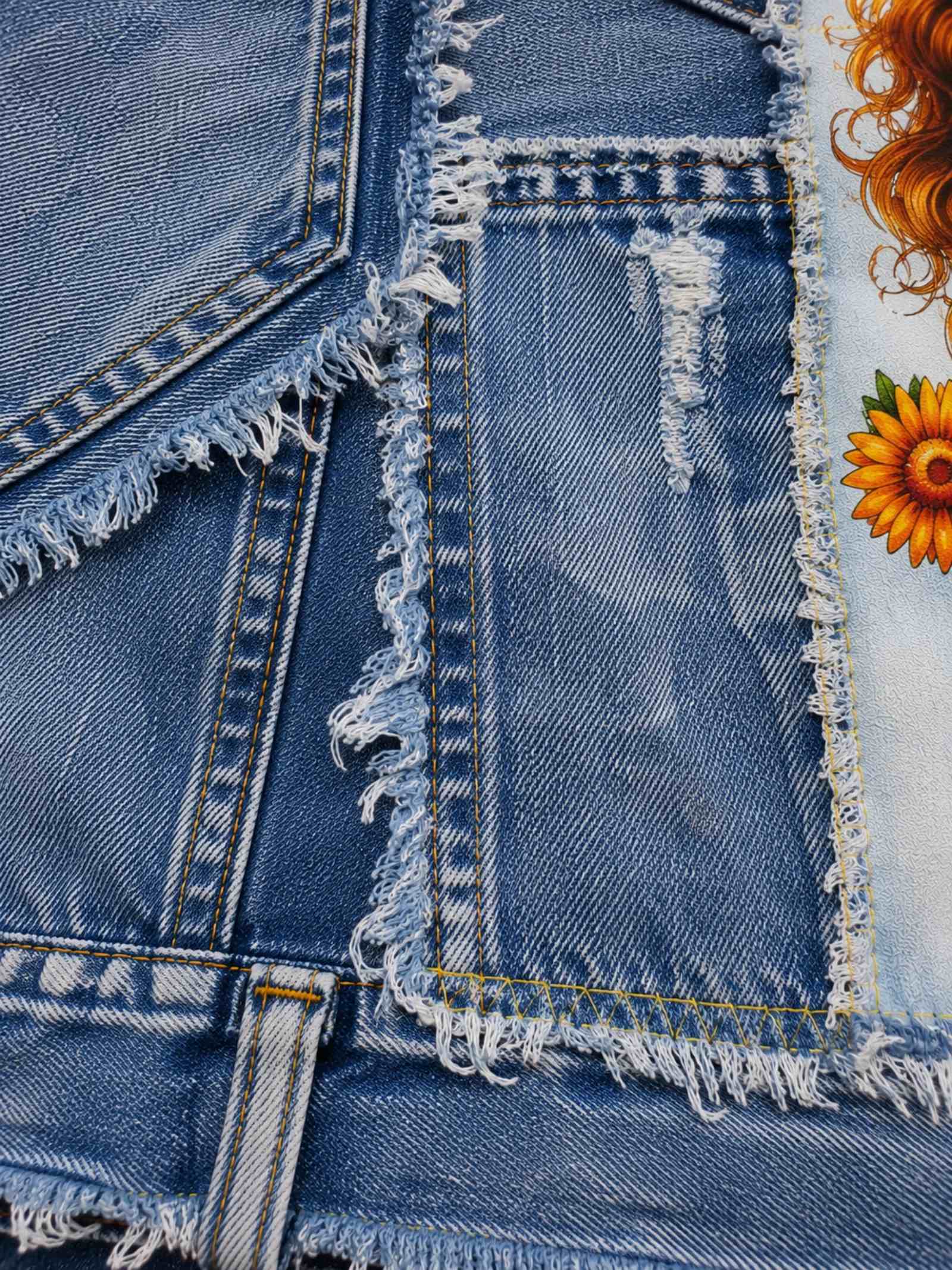 Flower Child– Upcycled Denim Jasje - 154550 Flower Child– Upcycled Denim Jasje
