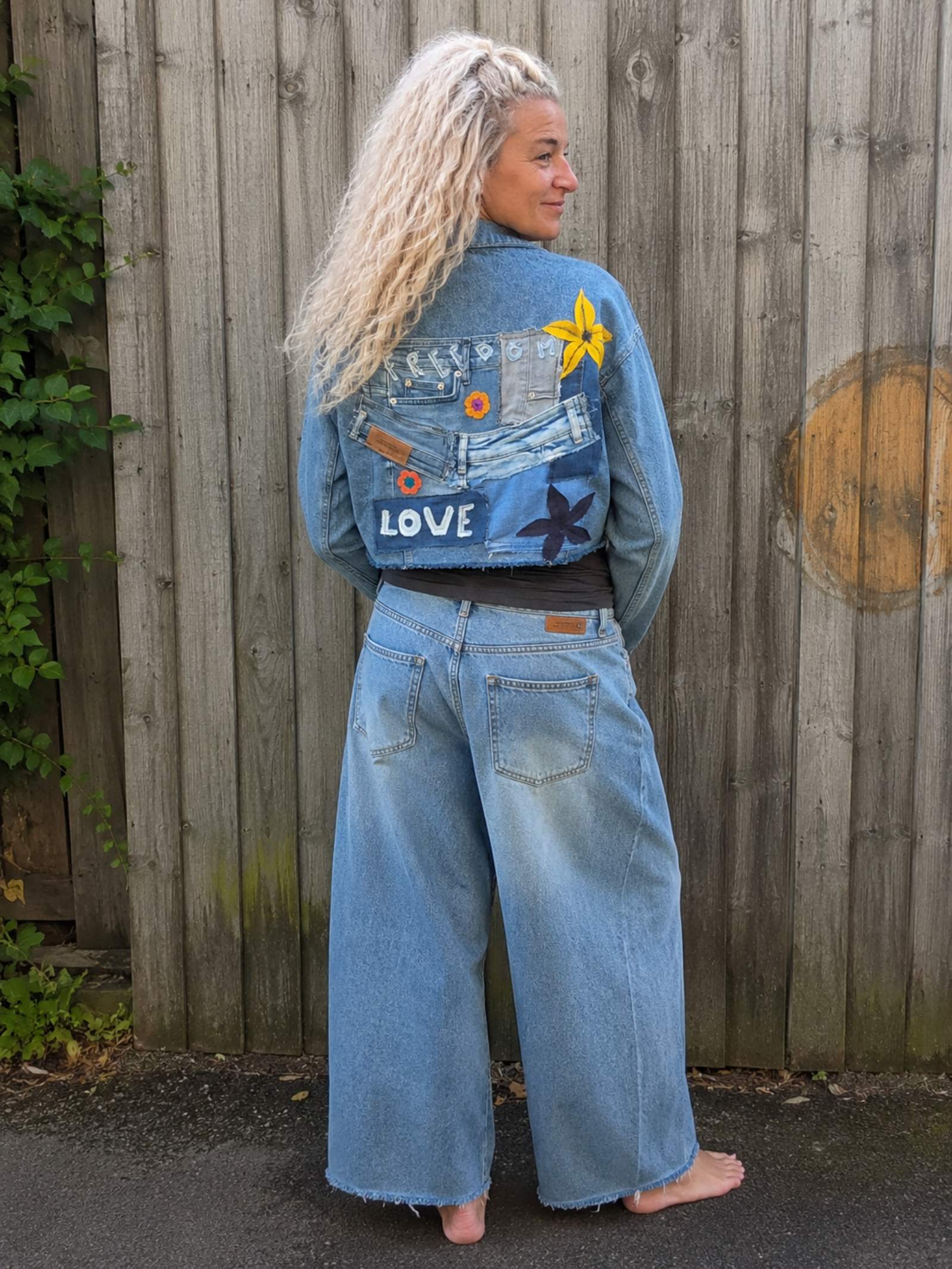 Freedom & Love – One of a Kind Upcycled Denim Festival Jacket - 154594 Freedom & Love – One of a Kind Upcycled Denim Festival Jacket