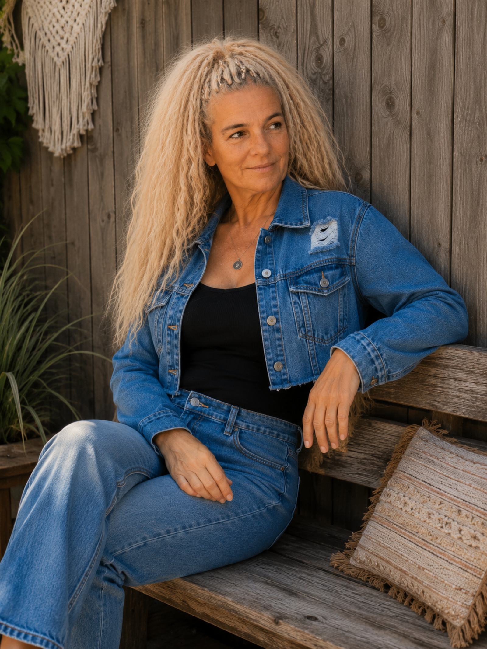 Freedom & Love – One of a Kind Upcycled Denim Festival Jacket - 154597 Freedom & Love – One of a Kind Upcycled Denim Festival Jacket