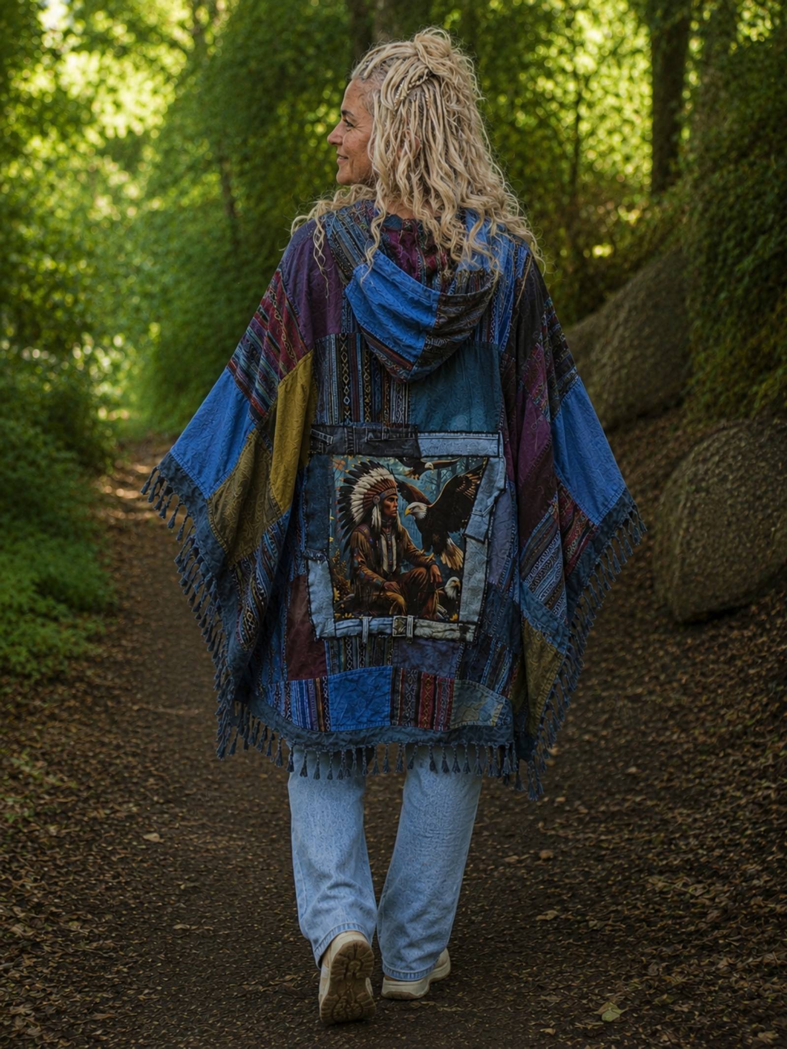 Nomad Spirit– Boho Patchwork Poncho - 154487 Nomad Spirit– Boho Patchwork Poncho