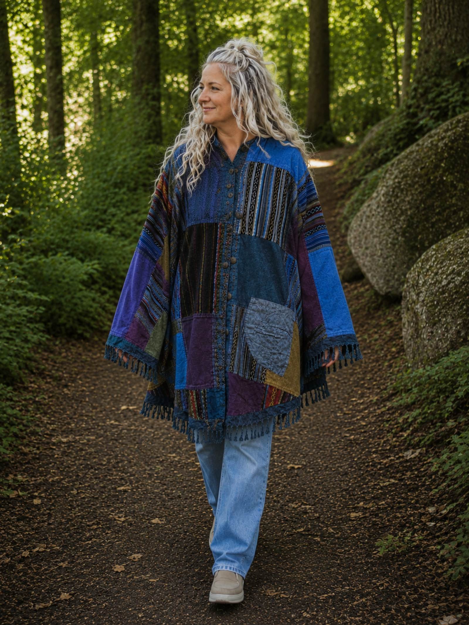 Nomad Spirit– Boho Patchwork Poncho - 154489 Nomad Spirit– Boho Patchwork Poncho