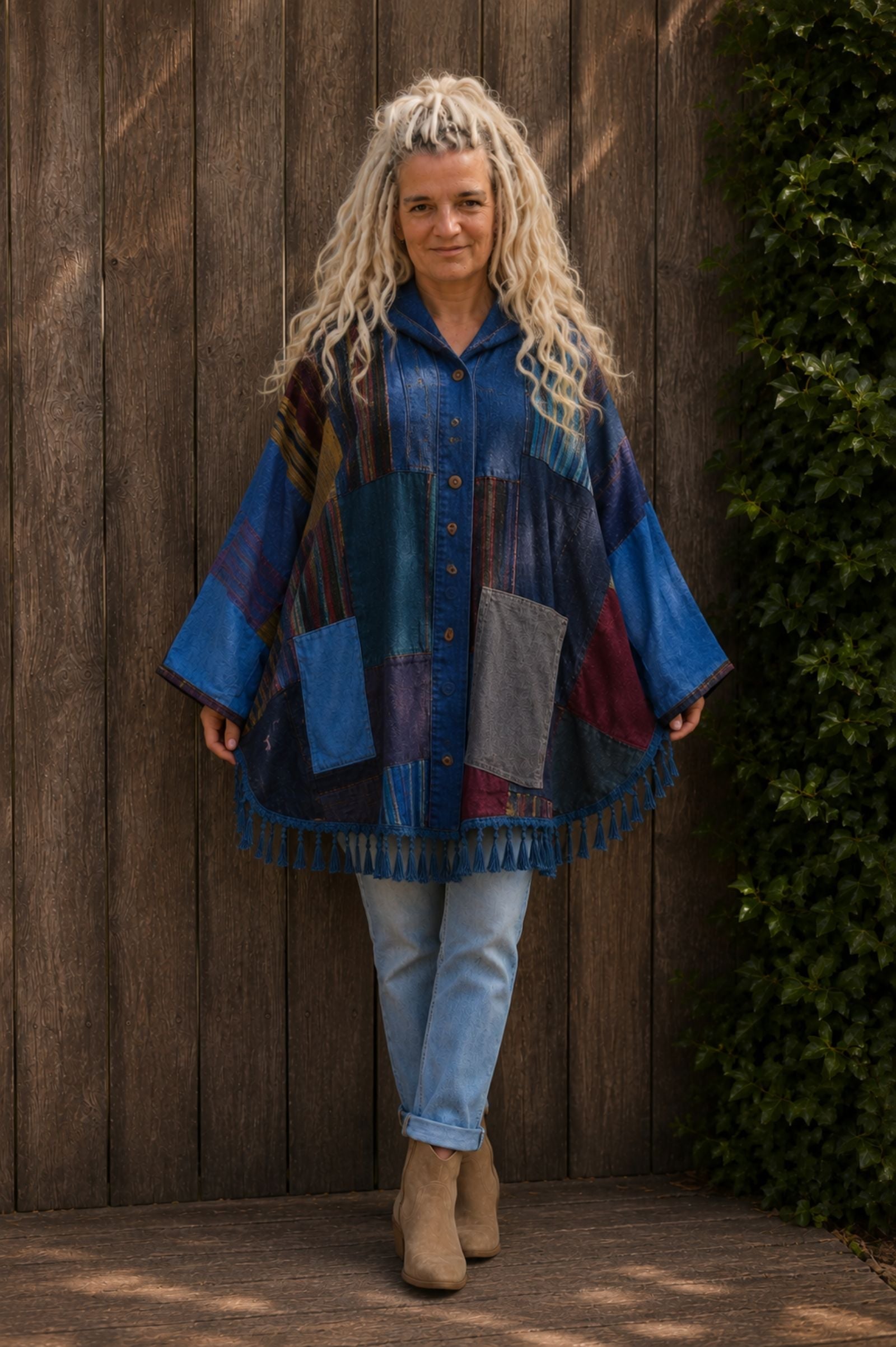 Nomad Spirit– Boho Patchwork Poncho - 154473 Nomad Spirit– Boho Patchwork Poncho