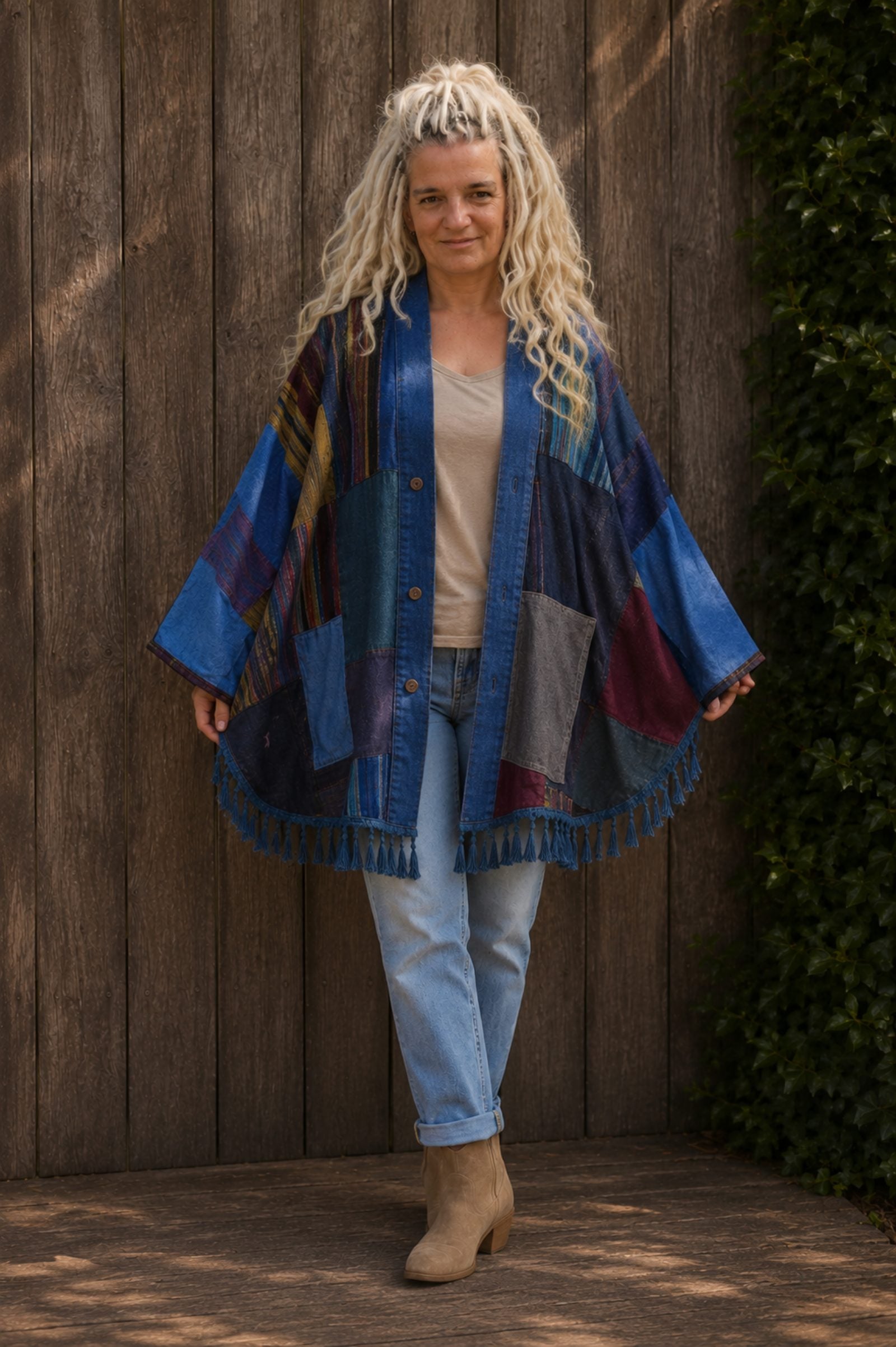 Nomad Spirit– Boho Patchwork Poncho - 154474 Nomad Spirit– Boho Patchwork Poncho