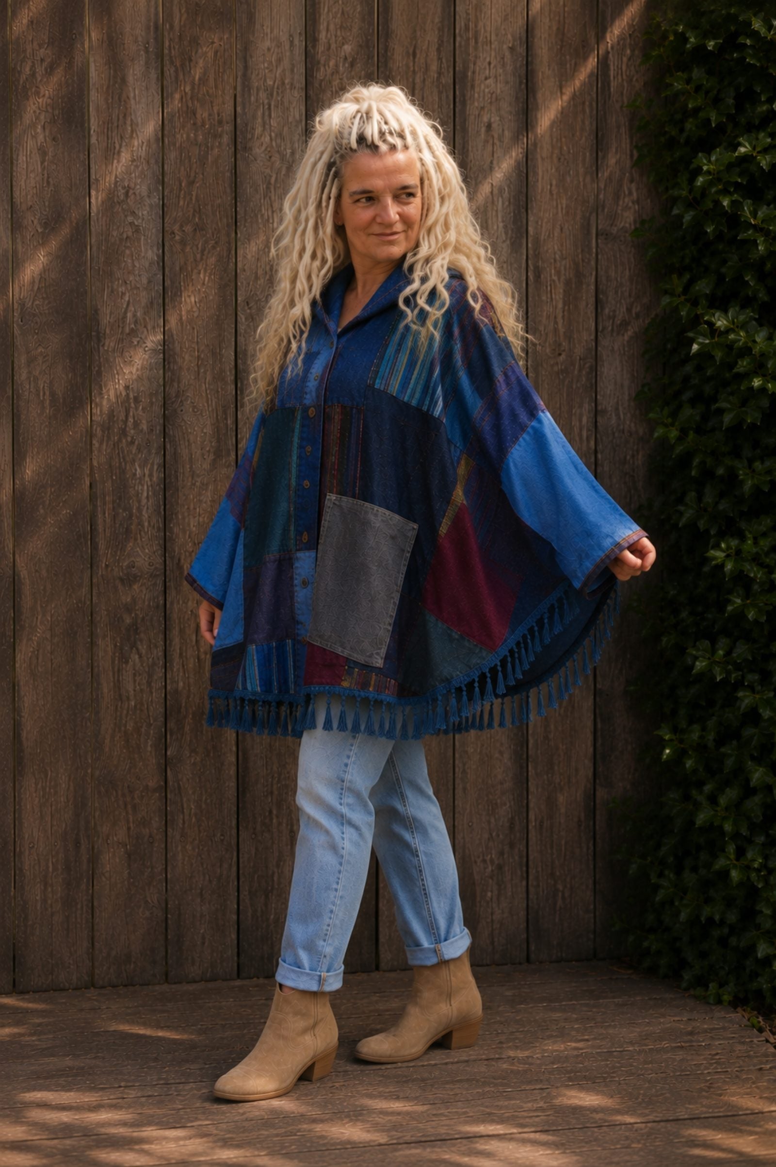 Nomad Spirit– Boho Patchwork Poncho - 154475 Nomad Spirit– Boho Patchwork Poncho