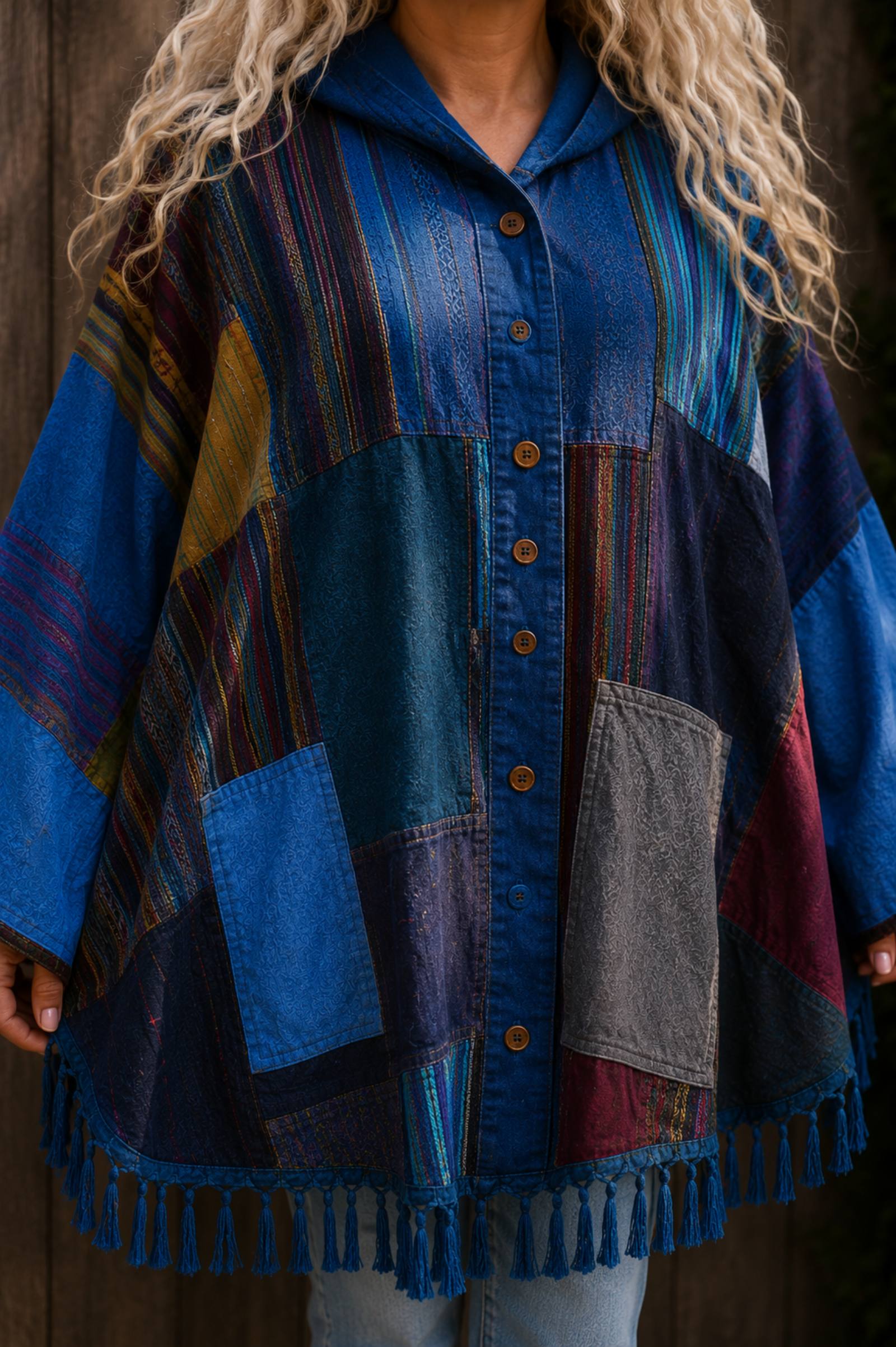Nomad Spirit– Boho Patchwork Poncho - 154481 Nomad Spirit– Boho Patchwork Poncho