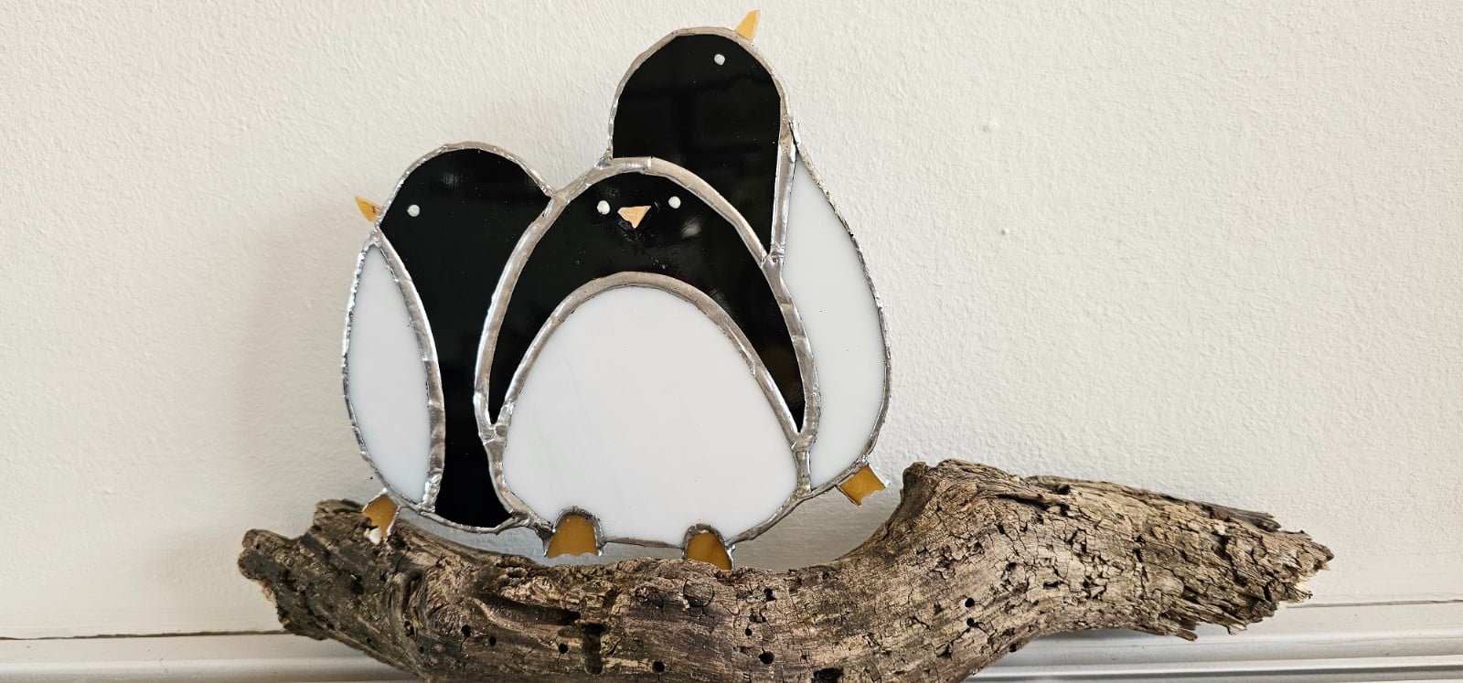 Pinguïns. Glas in lood/ tiffany